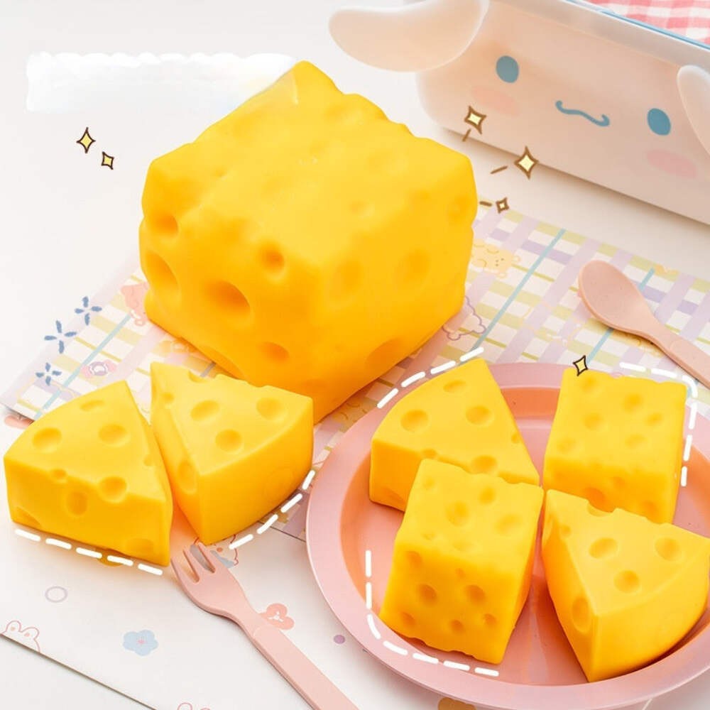 Cheese Wedge Squishy – Soft Squeeze Stress Relief Sensory Fidget Toy