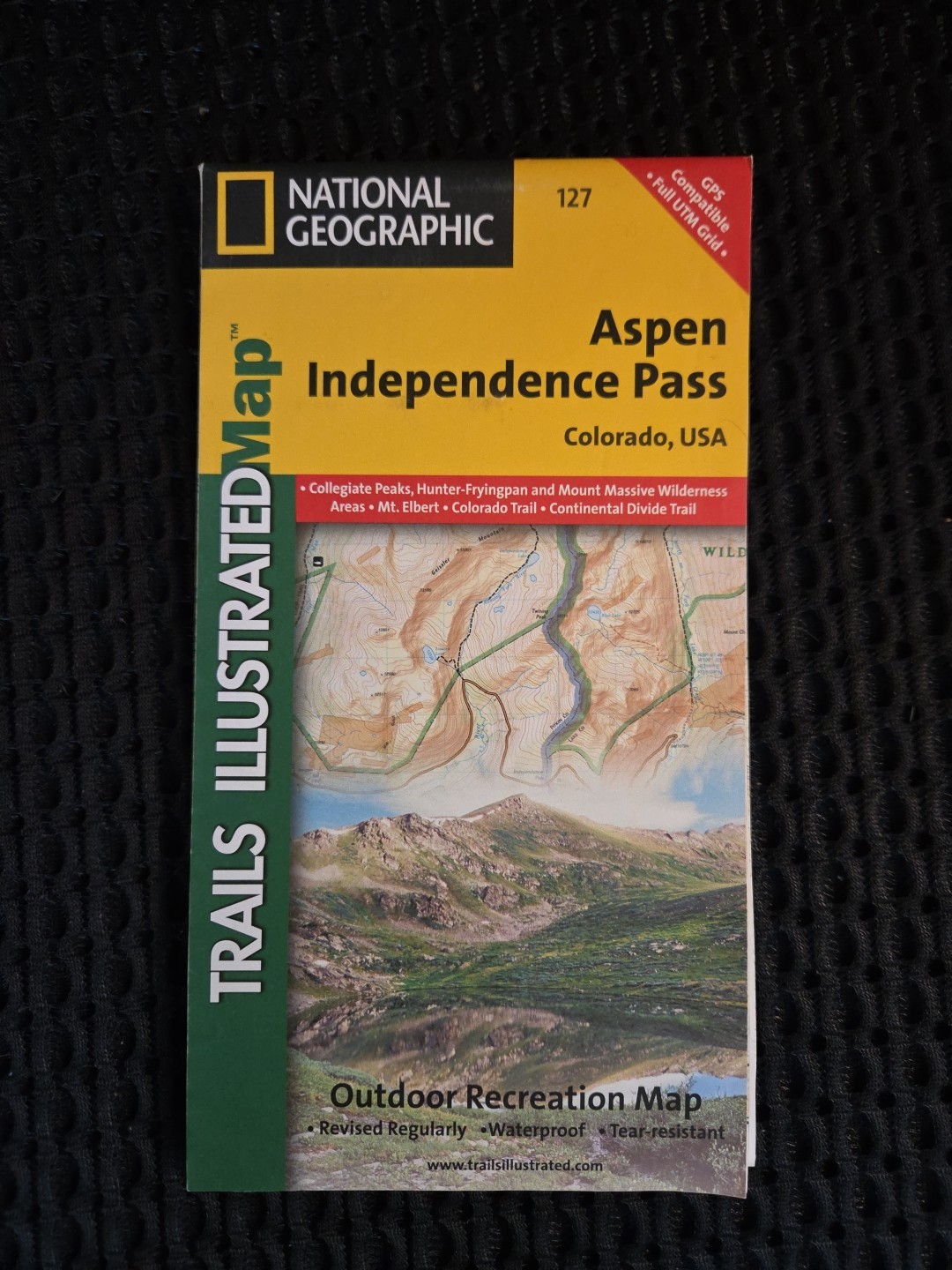 National Geo. Illustrated Trails Map Aspen and Independence Pass in Colorado
