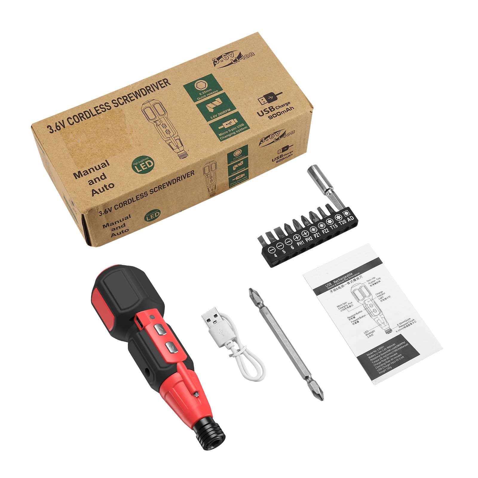 Cordless Screwdriver Kit, Rechargeable Screwdriver, Mini Power Screwdriver wi...