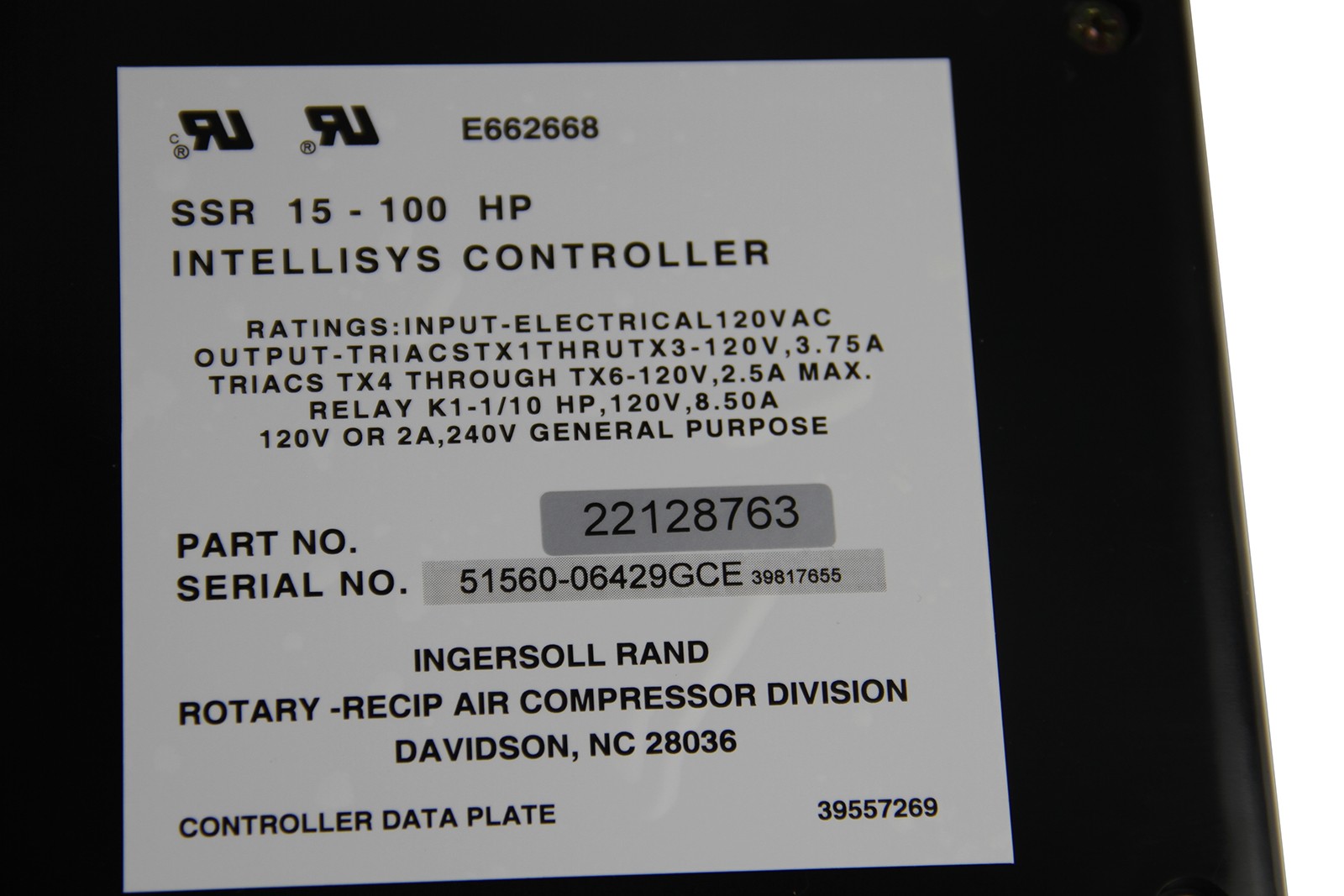 New In Box INGERSOLL RAND 22128763 Air Compressor Computer Controller Panel