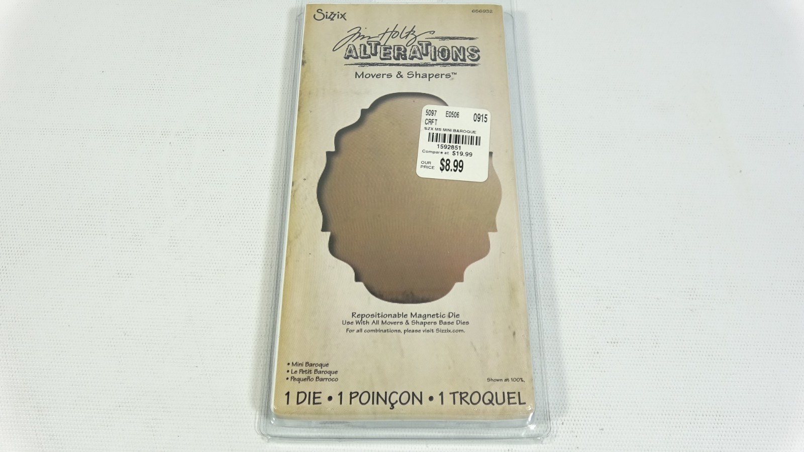 2010 Sizzix Tim Holtz Alteration Repositionable Magnetic Die Mini Baroque 656932