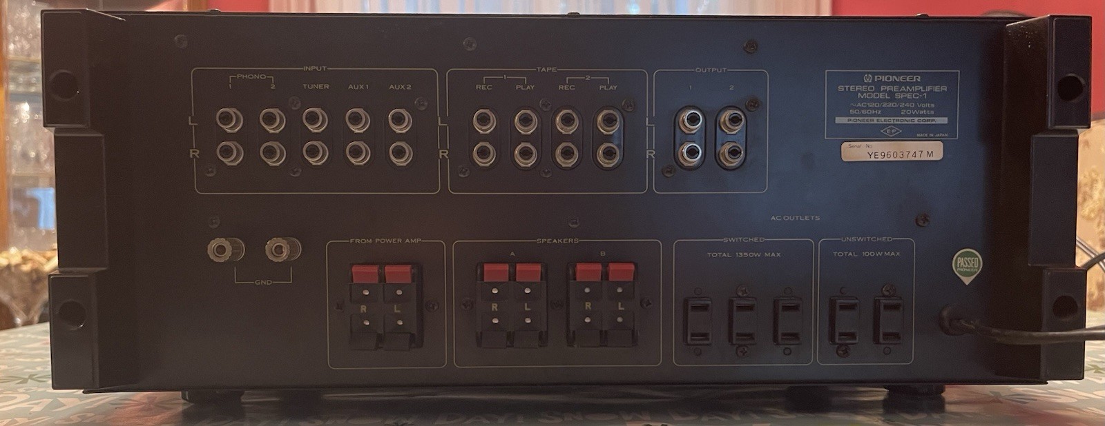 Pioneer Spec-1 Pre-Amplifier