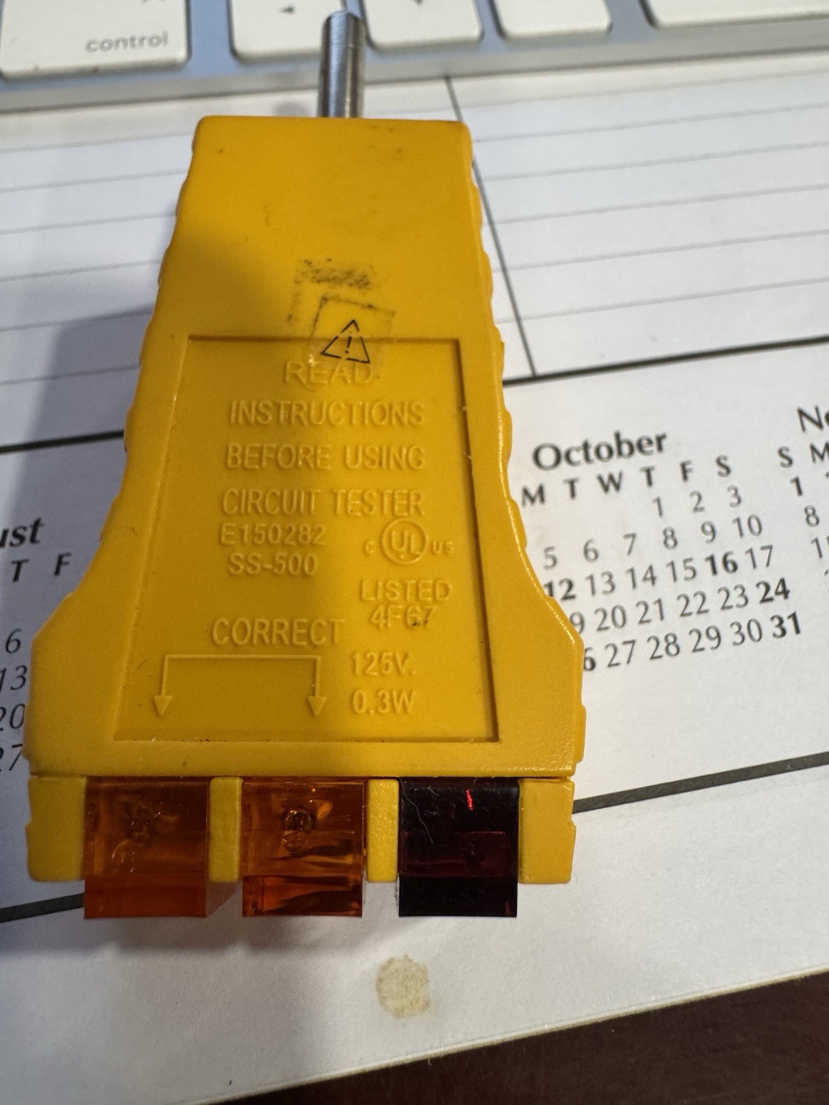 3 Wire receptacle Tester