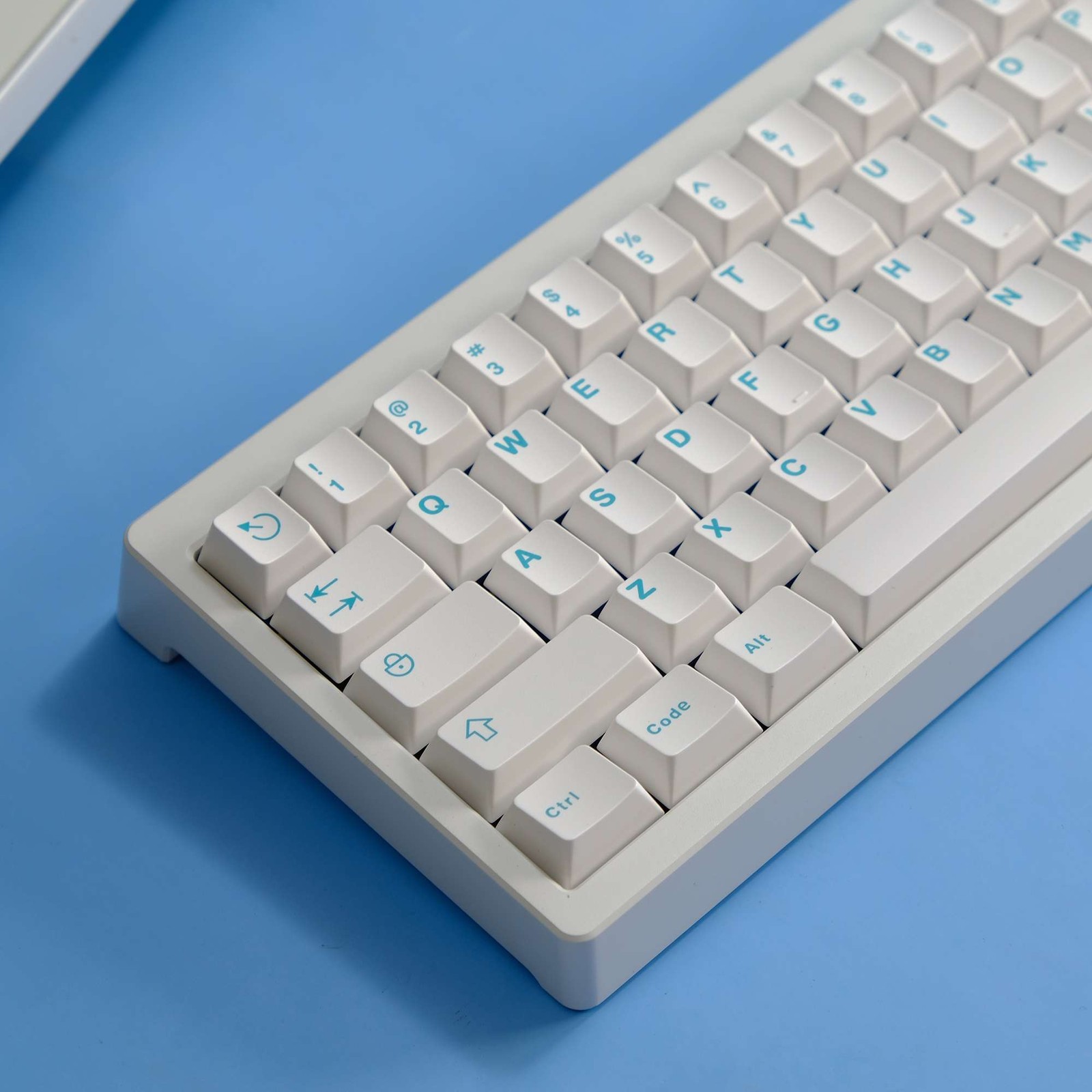 Blue On White Doubleshot ABS Cherry Profile Keycap Set