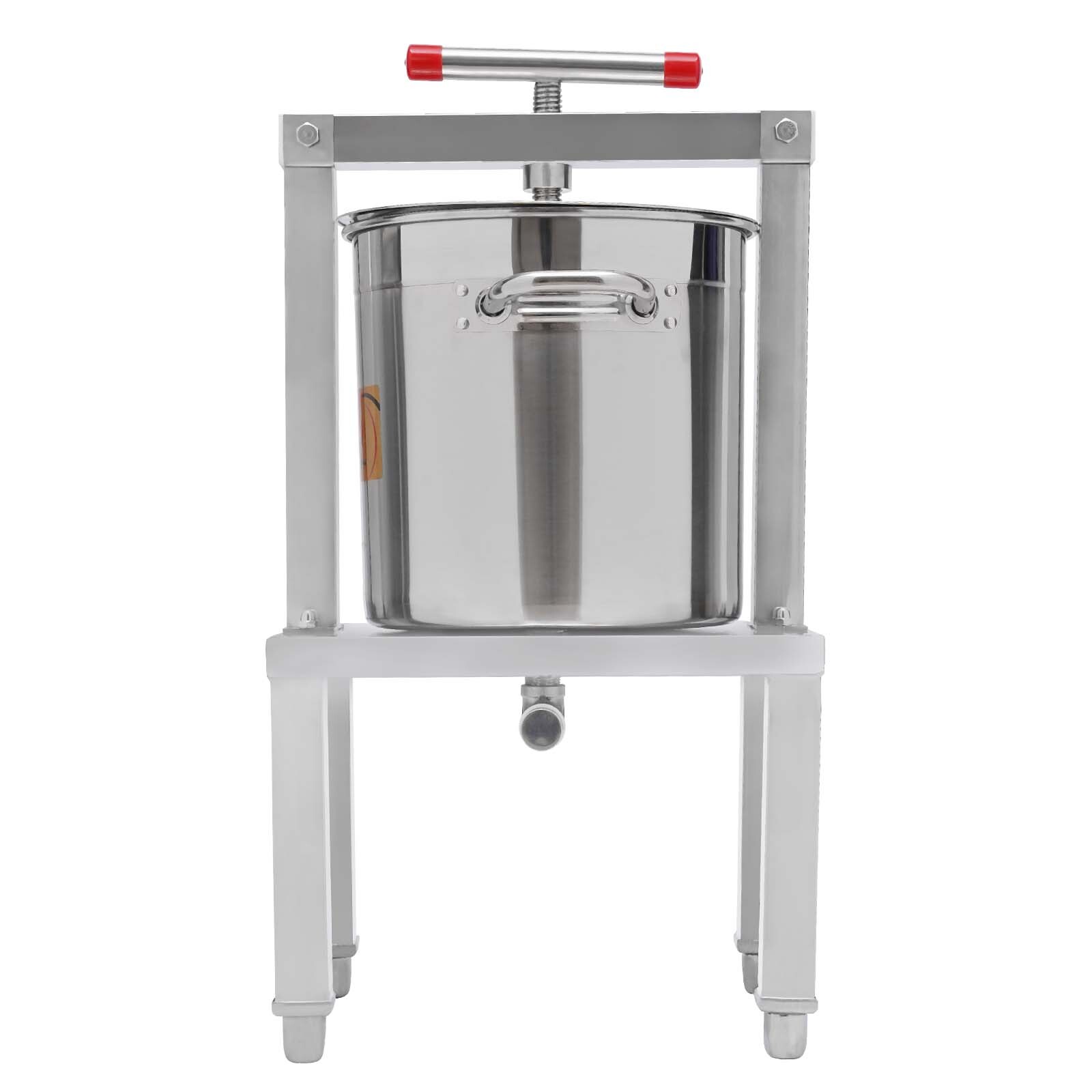 Grape Press 3.5 Gallon Stainless Steel Fruit Wine Press with Height Adjustable