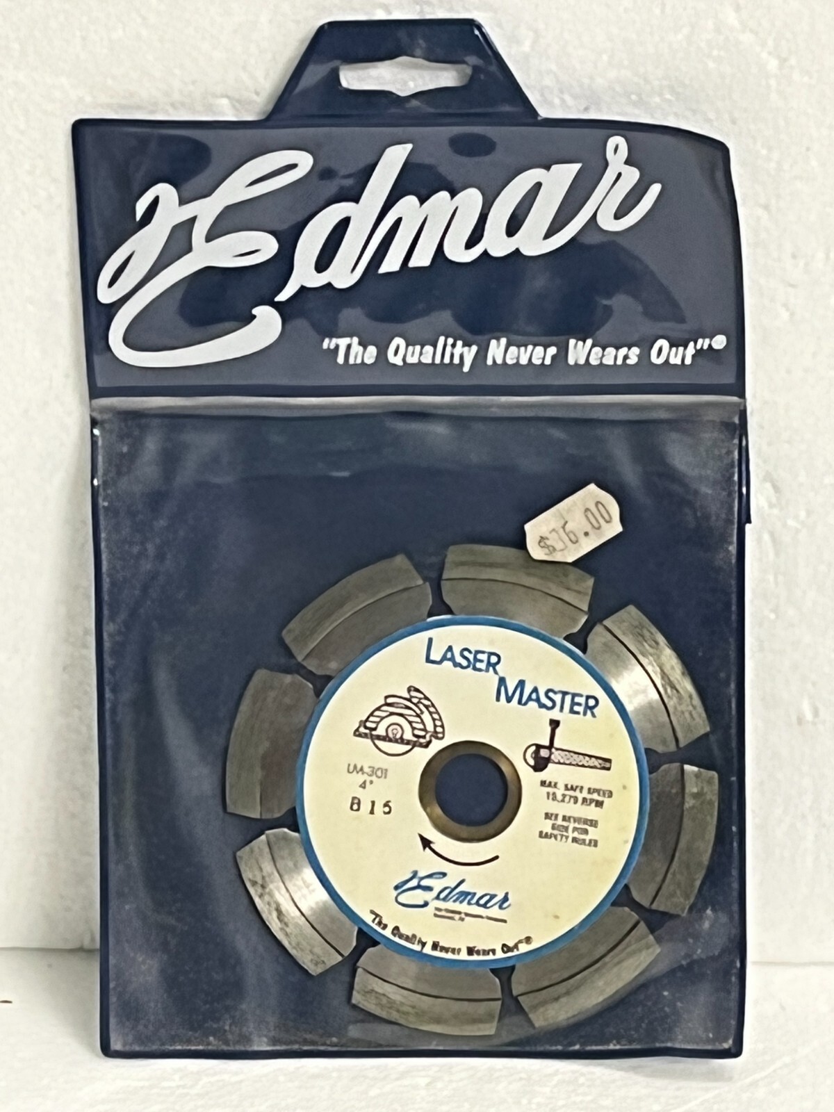Edmar Laser Master Diamond Tip Steel 4" Blade LM-301 Dry Cut New In Package NIP