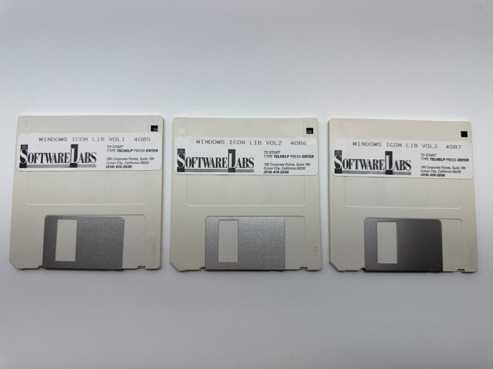 The Software Labs Windows Icon Lib Vol 1 2 3 Vintage 3.5" Floppy Disks Shareware