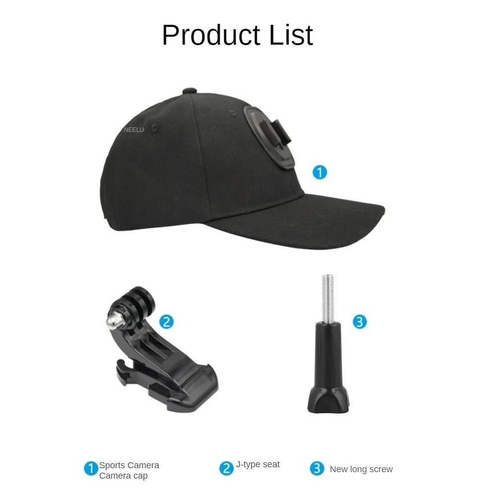 Adjustable Action Camera Cap Hat Mount for GoPro Hero Insta360 DJI Osmo