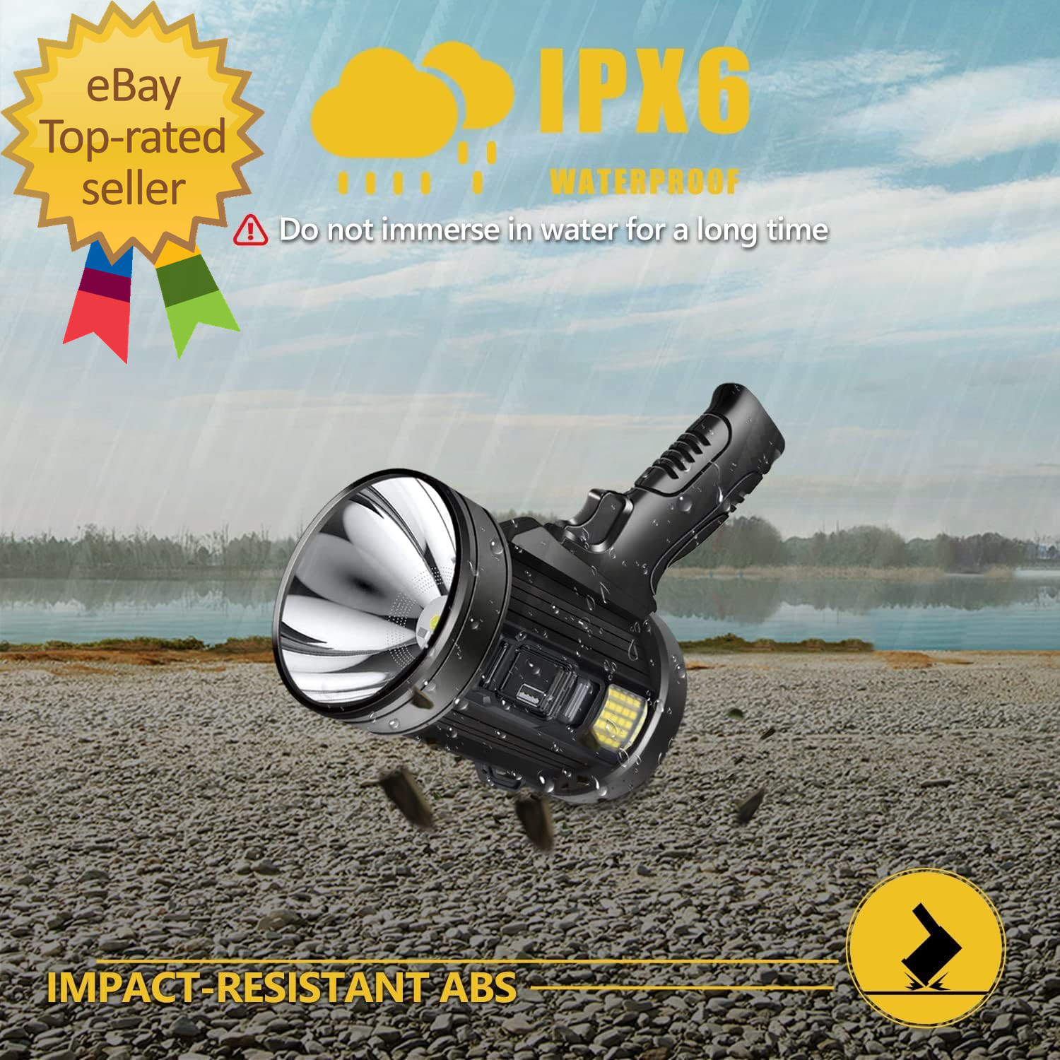 Spotlight 100000 Lumens 6 Modes Led Rechargeable Spotlight Flashlight