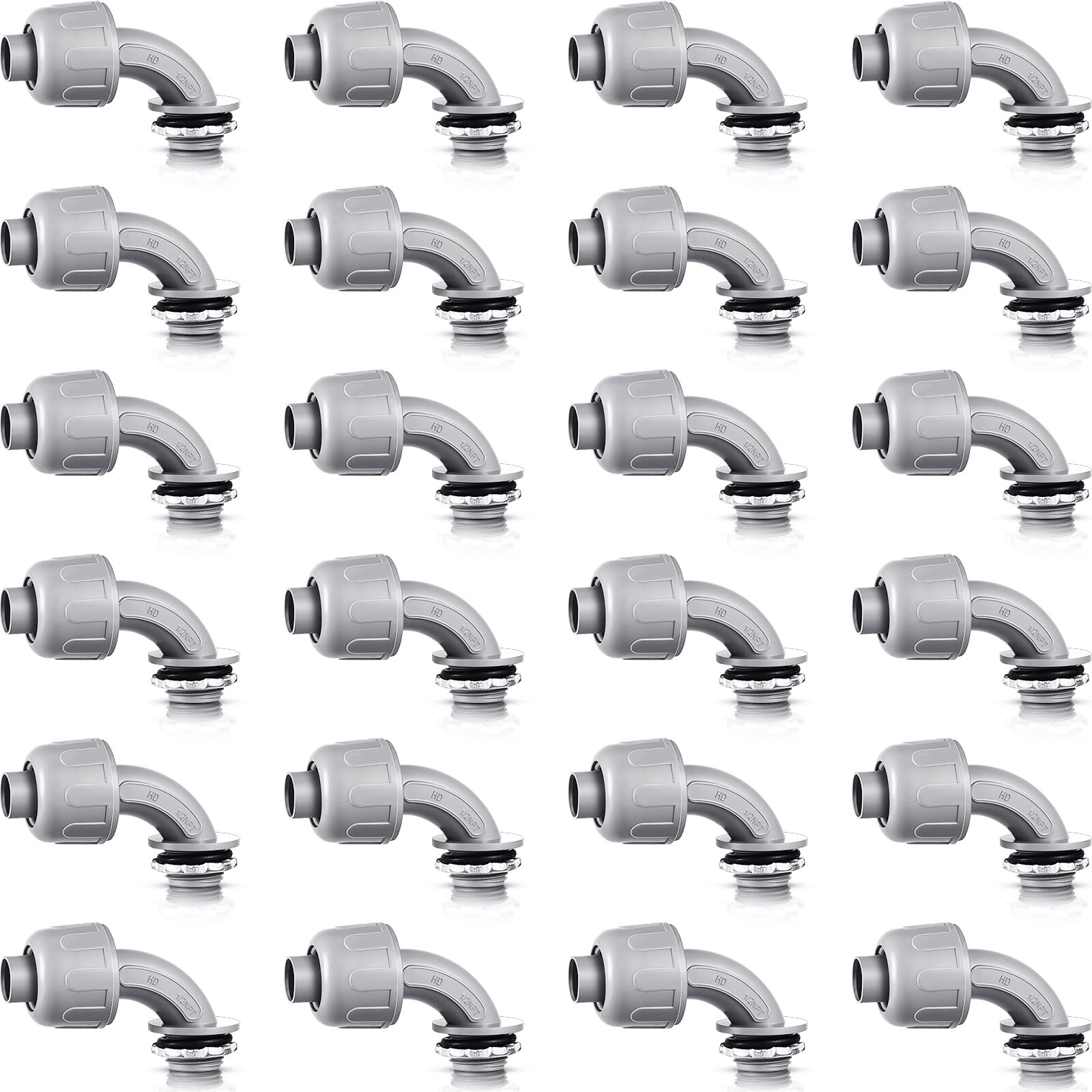 24 Pcs 1/2 Inch Liquid Tight Connector Flexible Electrical Conduit Connector