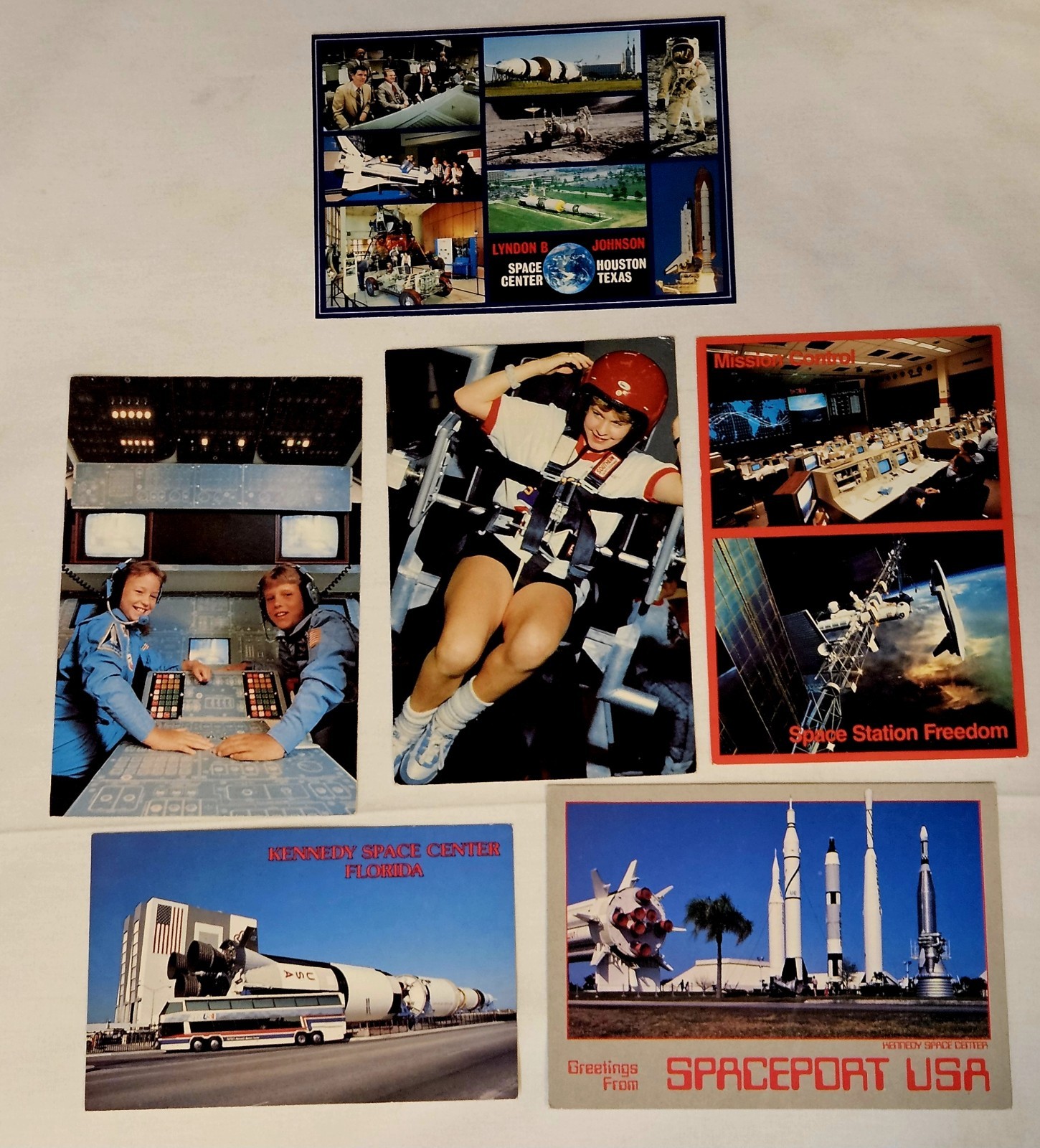 POSTCARd  LOT of 6, '80s vtg NASA,Space Shuttle, Space Camp