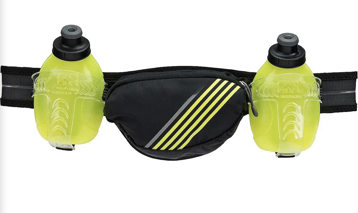 PurAthletics Energy Hydration Fanny Pack Waist Belt Running Hiking 2 Bottles L