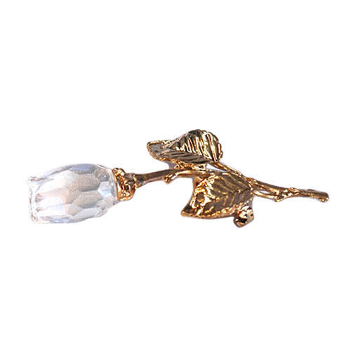 Crystal  ROSE BROOCH / PIN Hand Cut Crystal  Decorative Collectible rose NIB