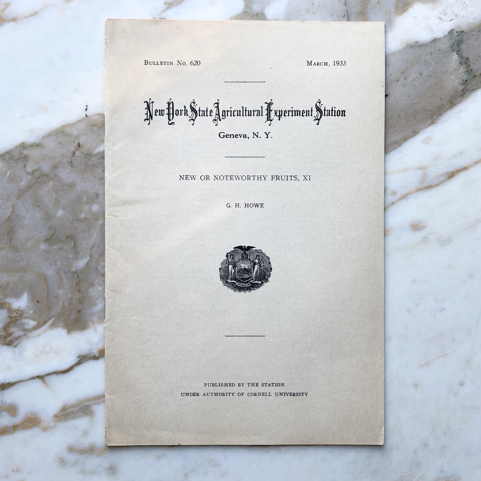 1933 New York NY Agricultural Experiment Station New Noteworthy Fruits Booklet