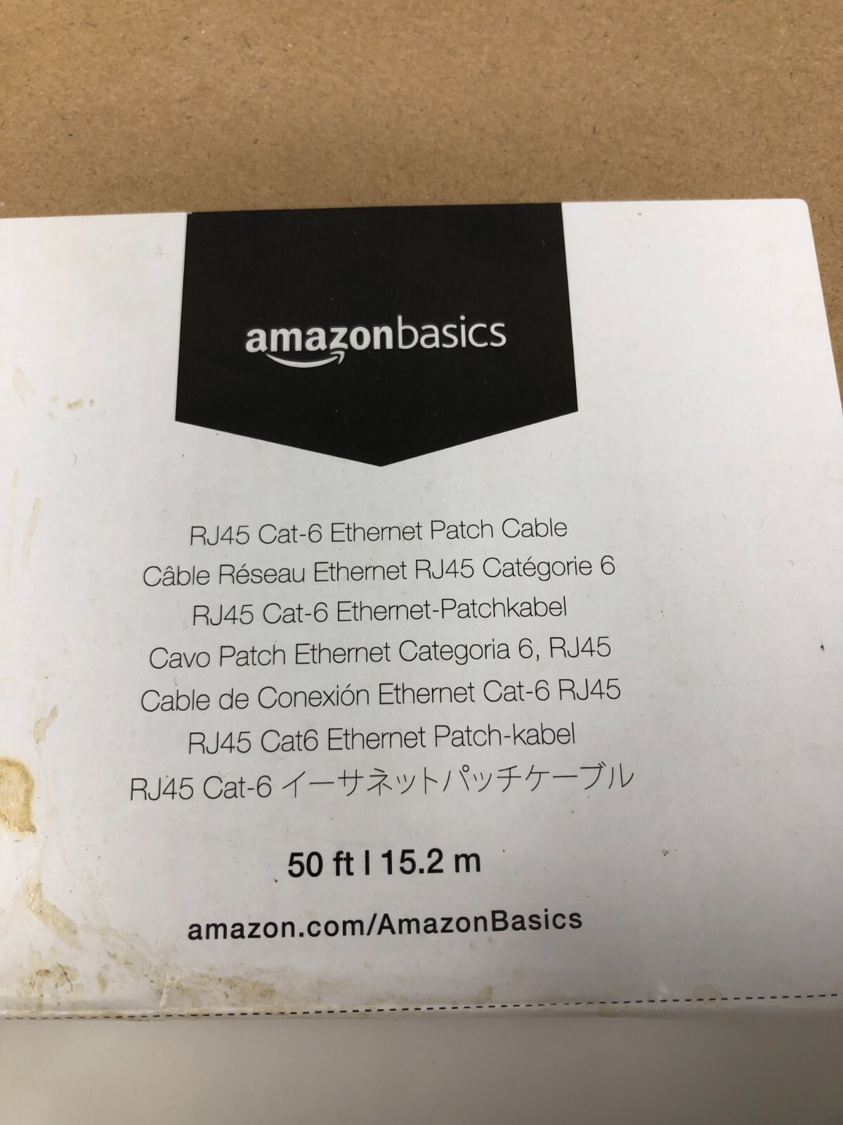 Amazon Basics RJ45 Cat-6 Ethernet Patch Cable - 50ft Black