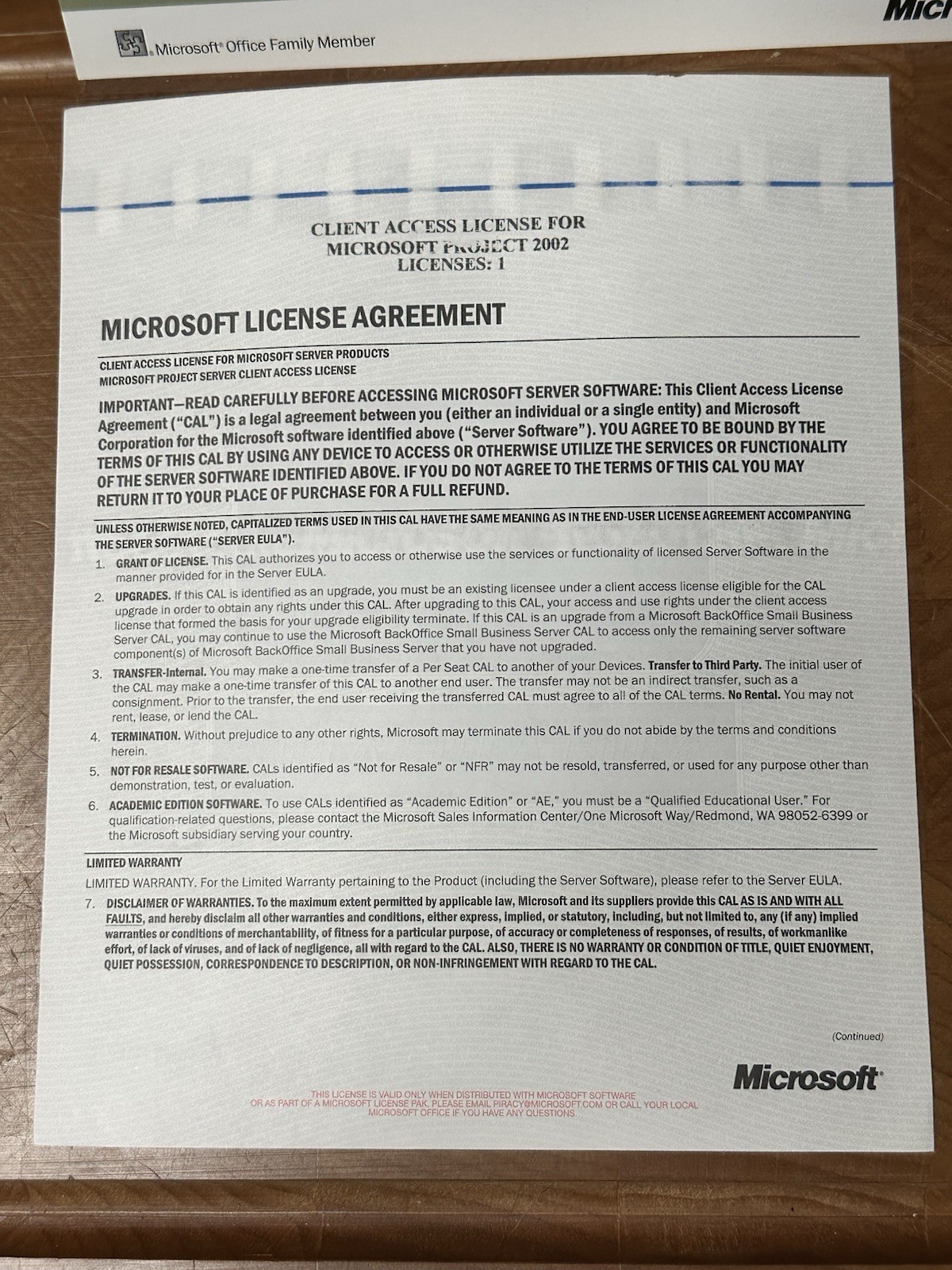 VINTAGE: Microsoft Project Standard 2002 - Complete Package - Big Box - CD
