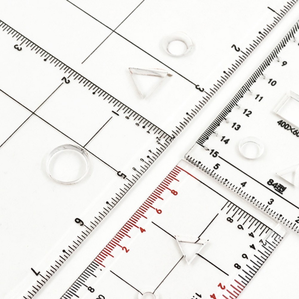 Geometry Drawing Template Ruler for Accurate Measurements and Calculations