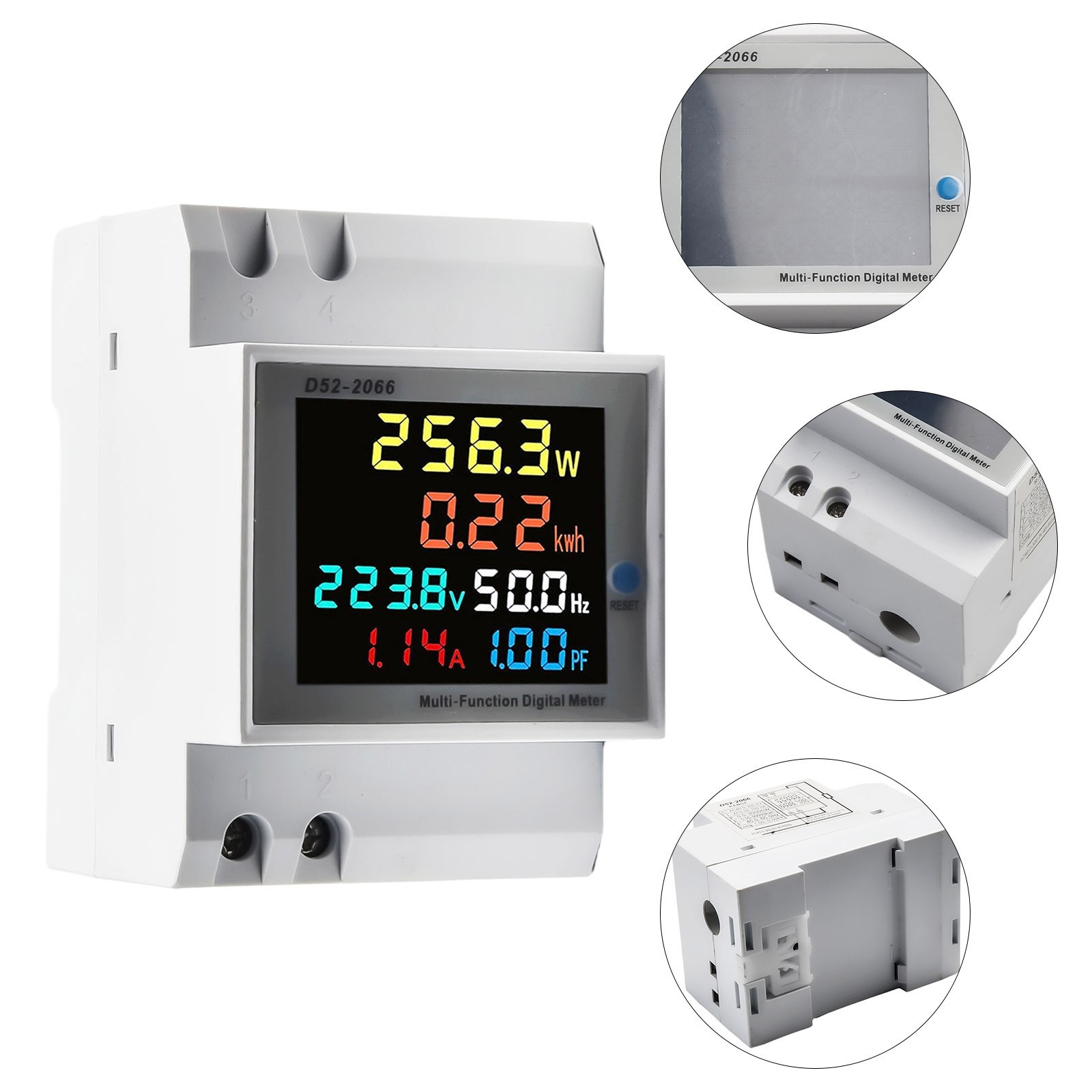 Reliable AC Power Meter with Backlight Function and Wide Viewing Angle