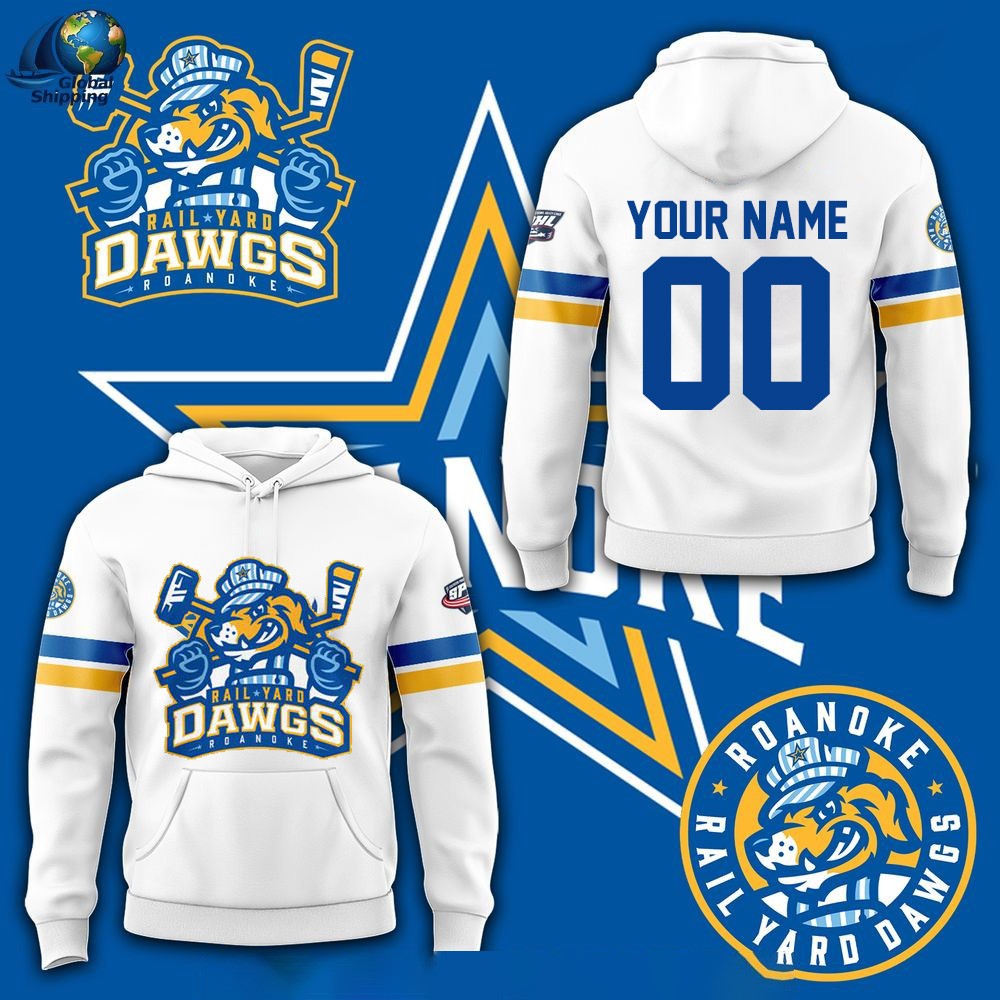 Personalized Ra.il Ya.rd Da.wgs 2025 New Logo White Hoodie, T-Shirt, Long Sleeve