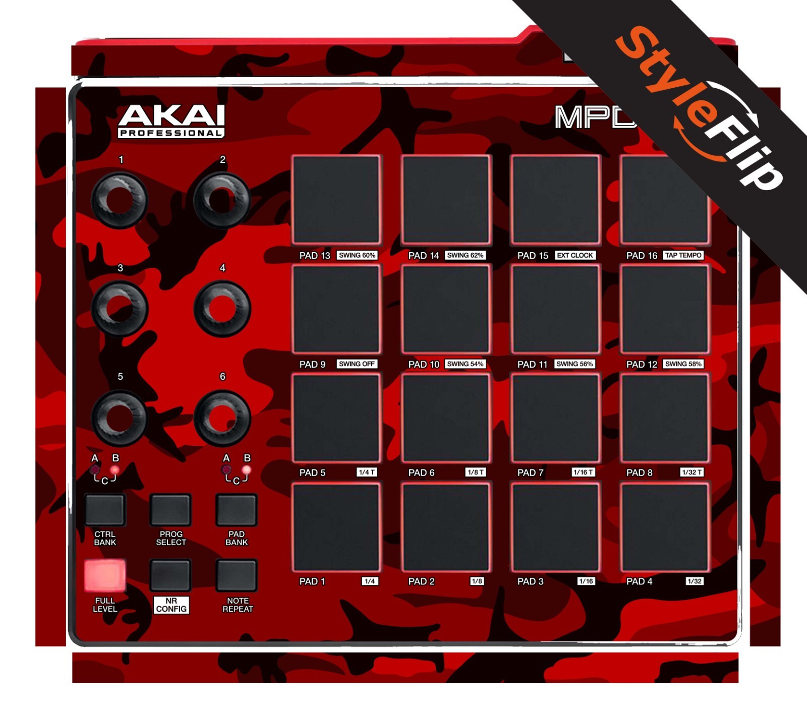 Akai MPD 218 Skin | Camo Red | Protective Decal | StyleFlip Skins