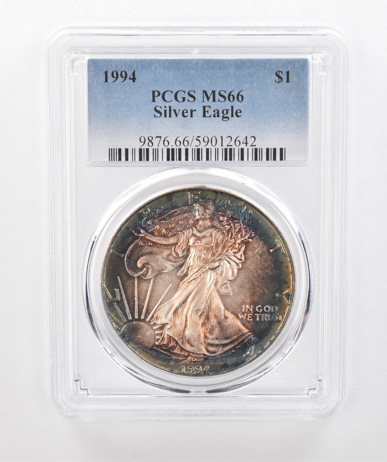 1994 American Silver Eagle MS66 PCGS Beautiful Tone *1529