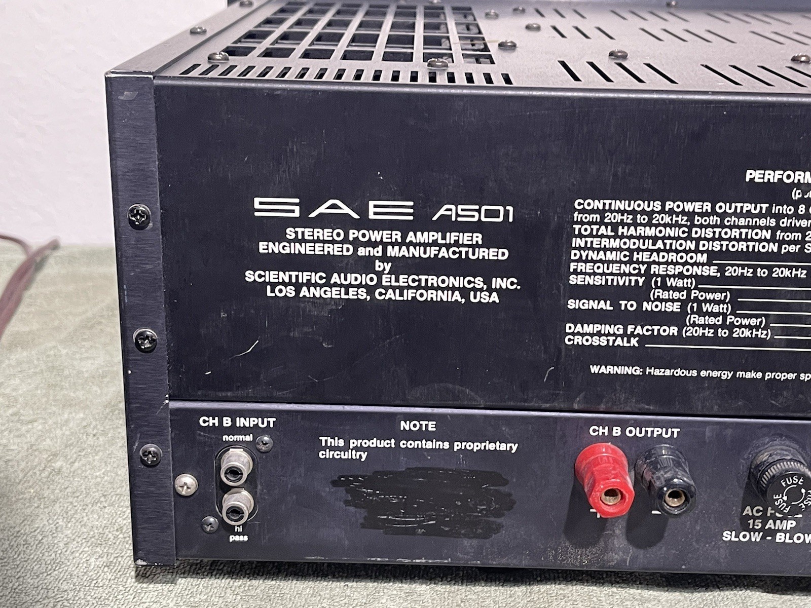 SAE A501 Stereo Amplifier