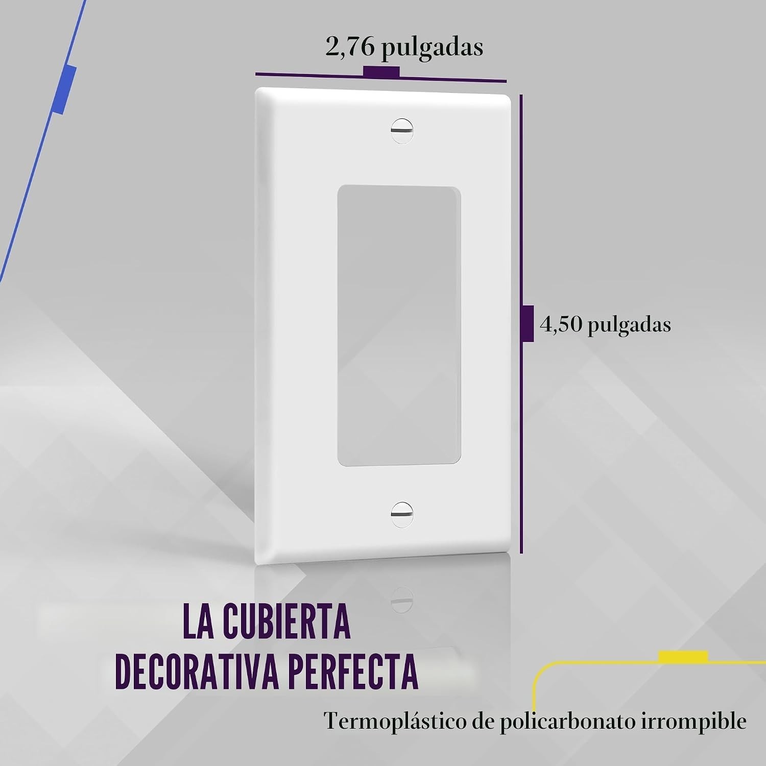 15 Pack Topzone Decorator GFCI Wall Plates White Polycarbonate Unbreakable 4.5"x