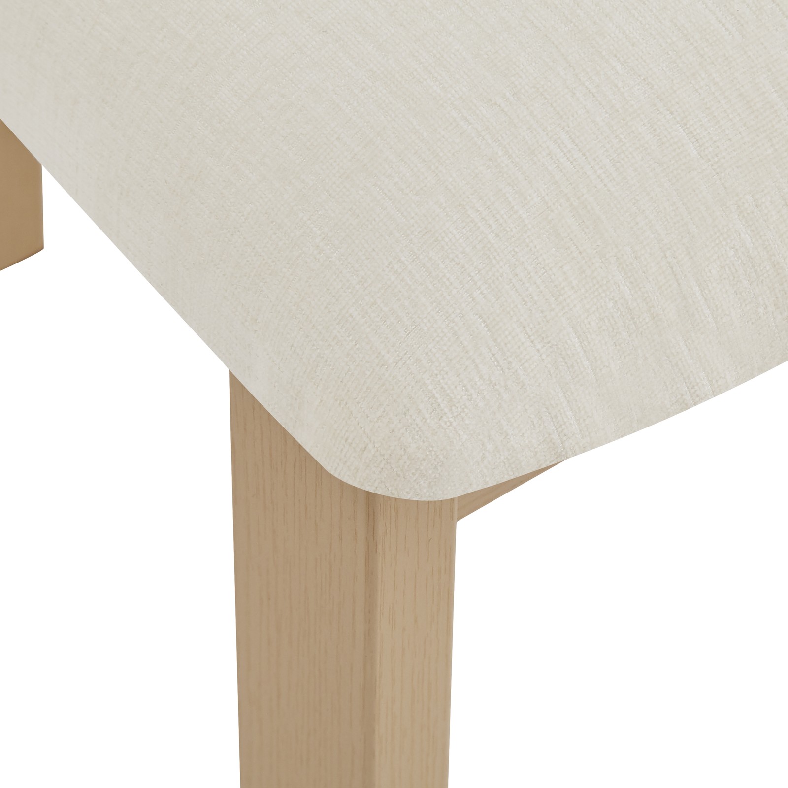 Set of 2 Upholstered Armless Dining Chairs Modern Beige Fabric Metal Legs