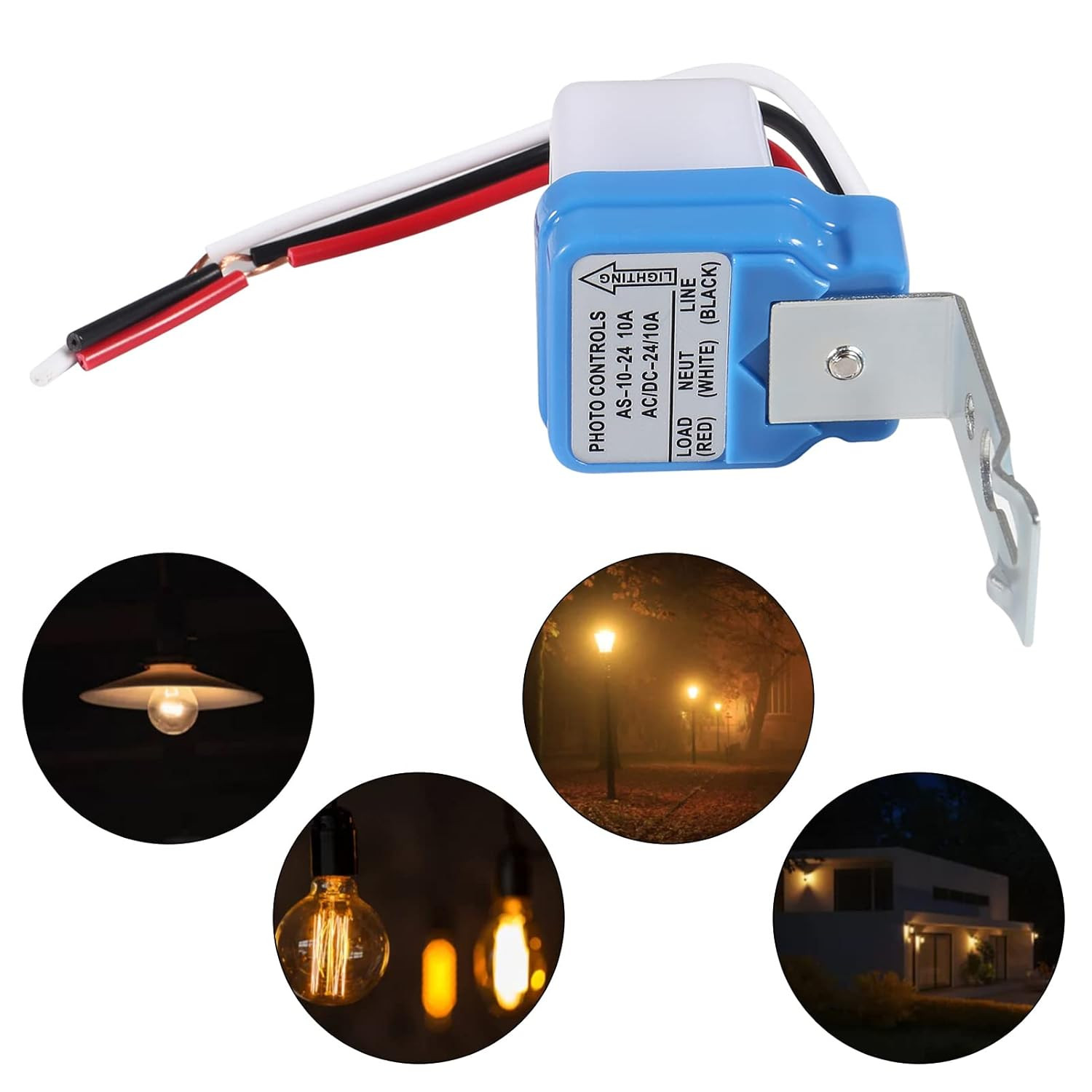 6Pcs 24V Photocell Switch 10A Auto On/Off Light Sensor Switch Automatic Photoswi