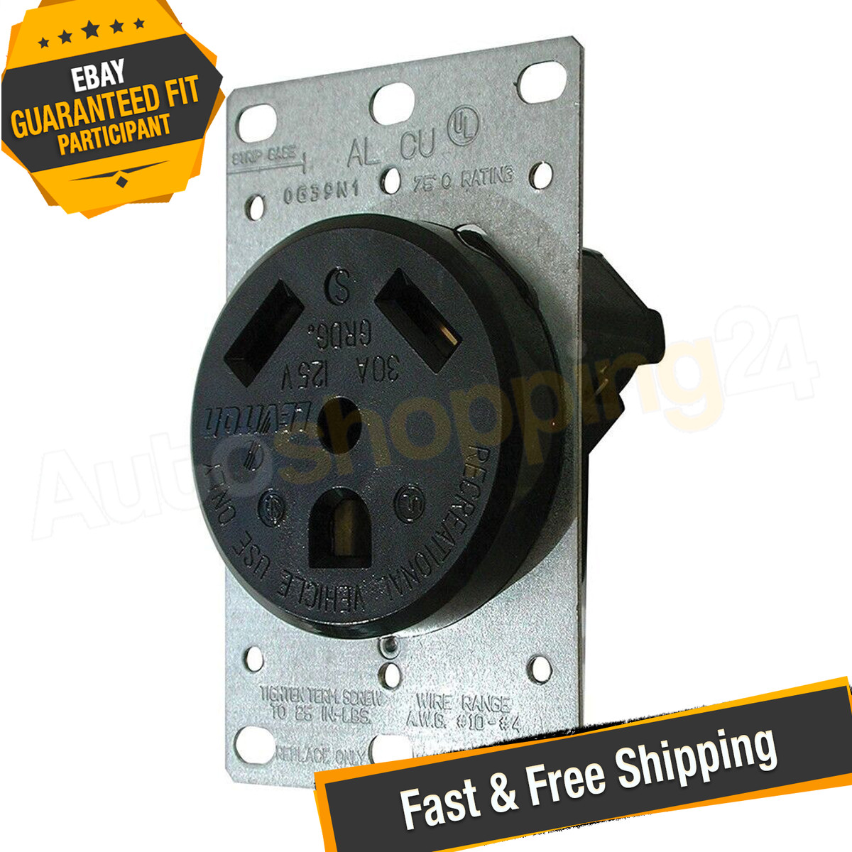 Valterra DG30VP Front RV 30 Amp Receptacle