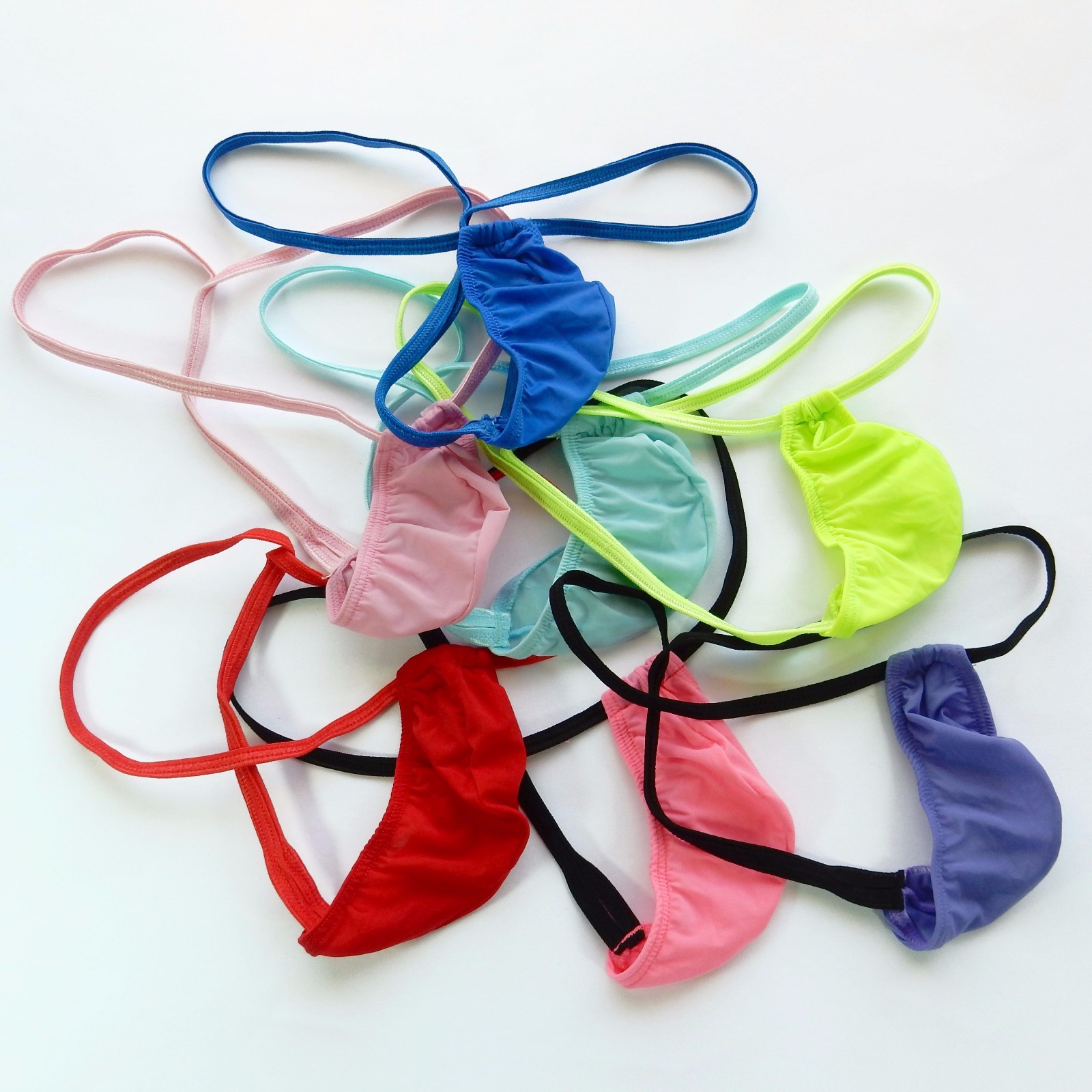 K283 G2832 Men Sexy Mini Pouch String Thong Soft Silky Thin Semi C-thru