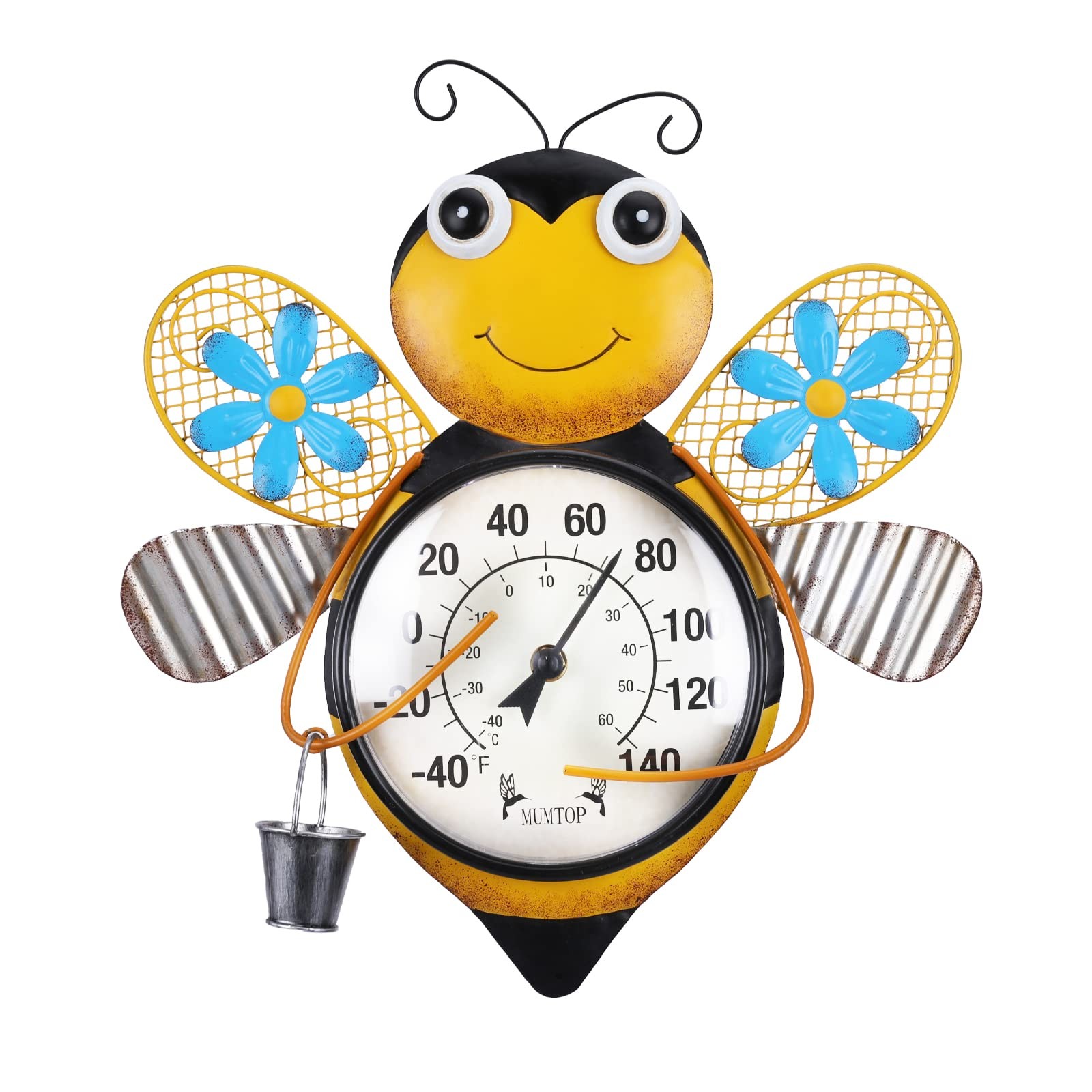 Indoor Outdoor Thermometer, Bees Large Number Wall Mounted Thermometer for Pa...