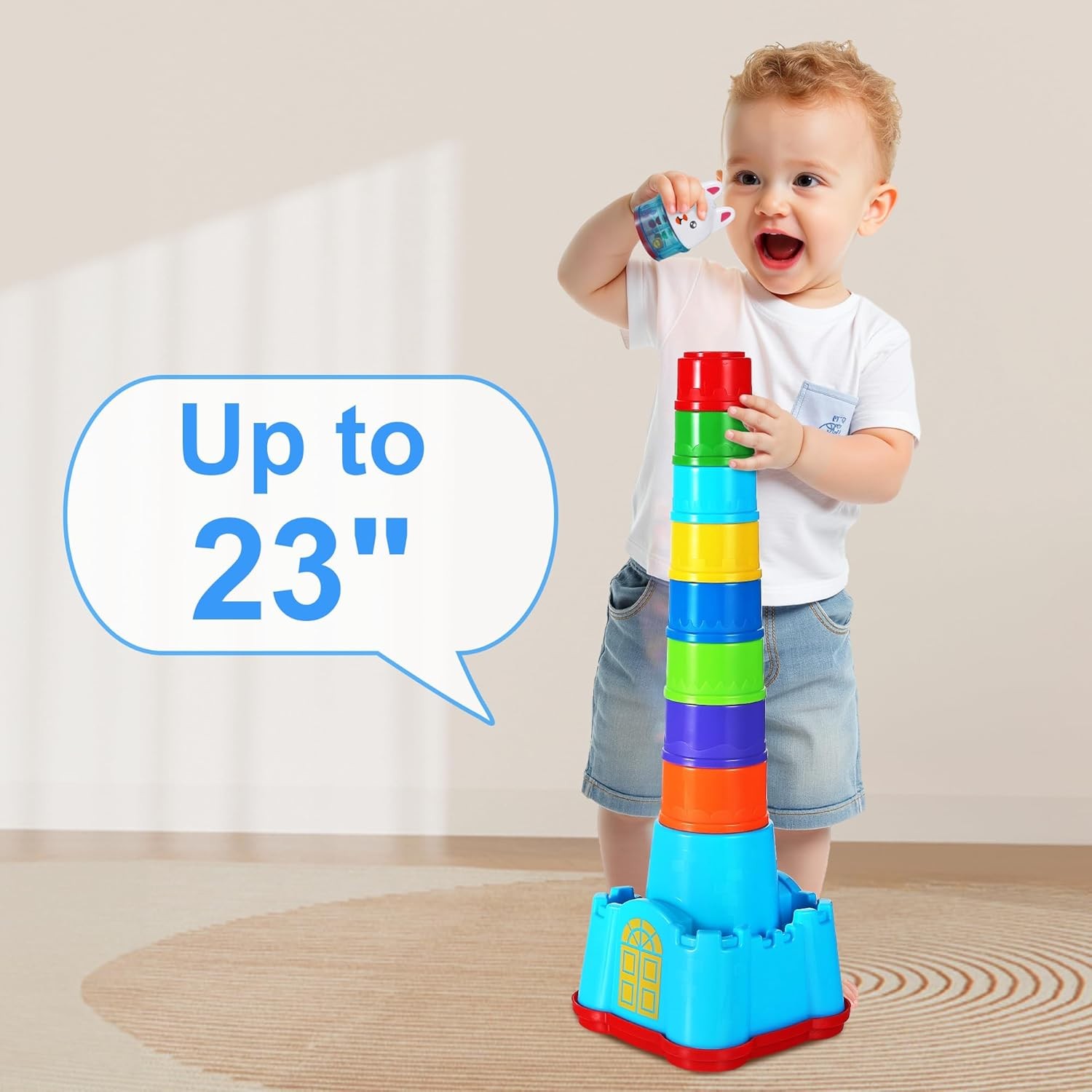 Stacking Castle Toy for Toddlers – 18-Piece Nesting & Sorting Playset