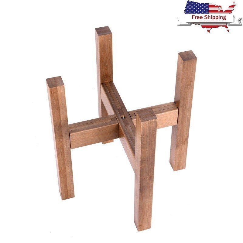 Adjustable Expandable Plants Stand Wooden Indoor Outdoor Hassle Free Brown New