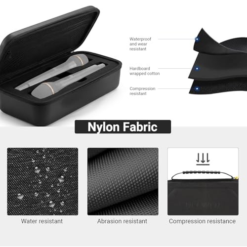 Wireless Microphone Case Compatible with JBL PartyBox Dual Mic Small Black