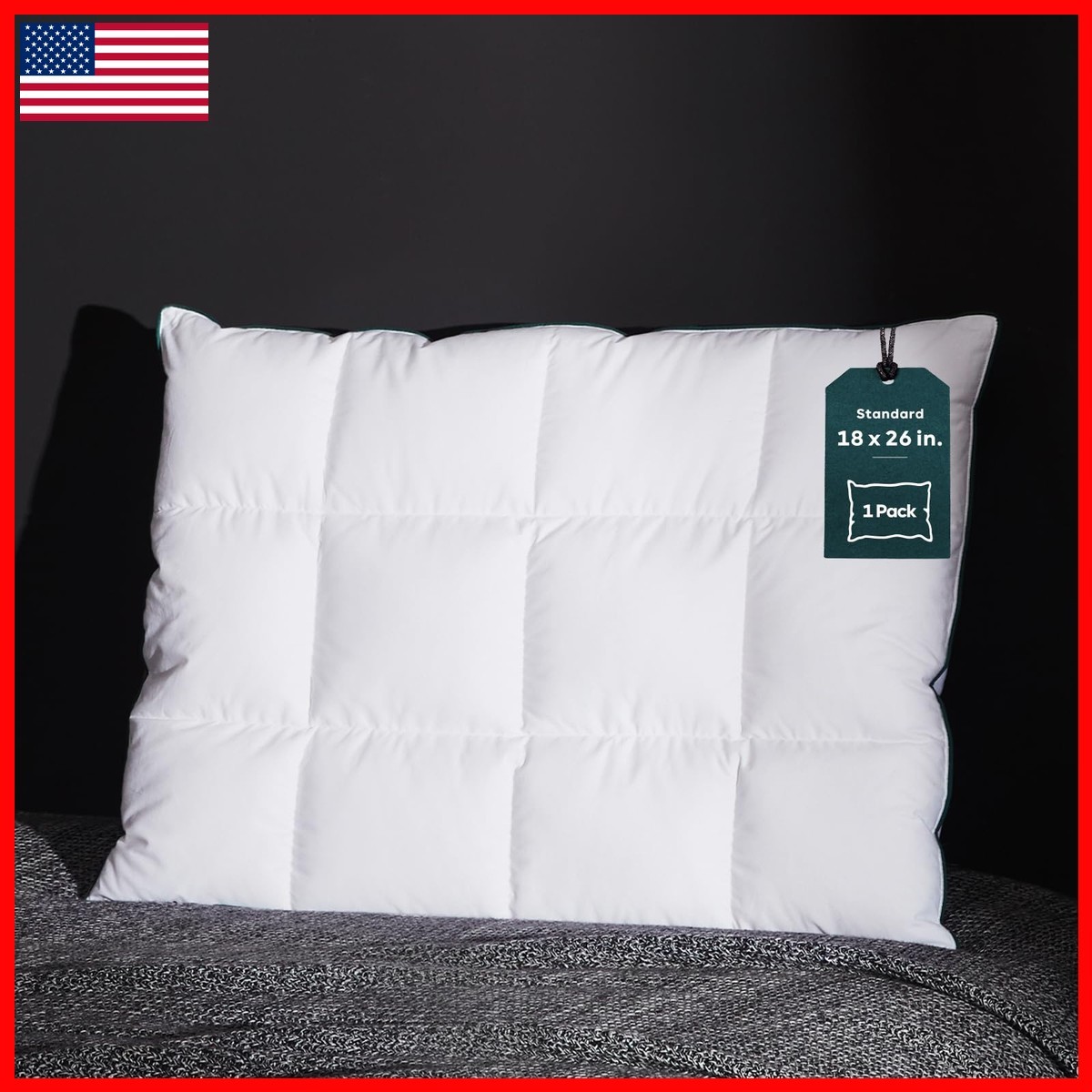 Three Geese Ultra Thin Flat Goose Down Feather Pillows Sleeping Standard Size