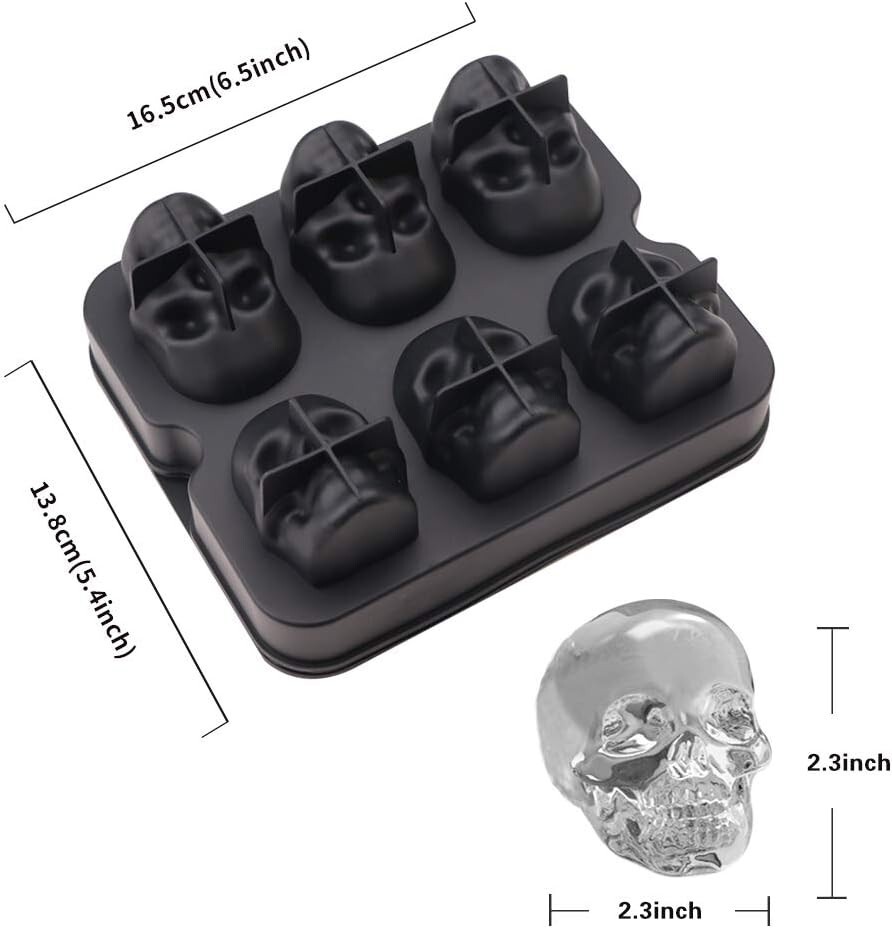 Large 2.3in Skull Ice Molds - Create Chilling & Creative Cocktail Experiences