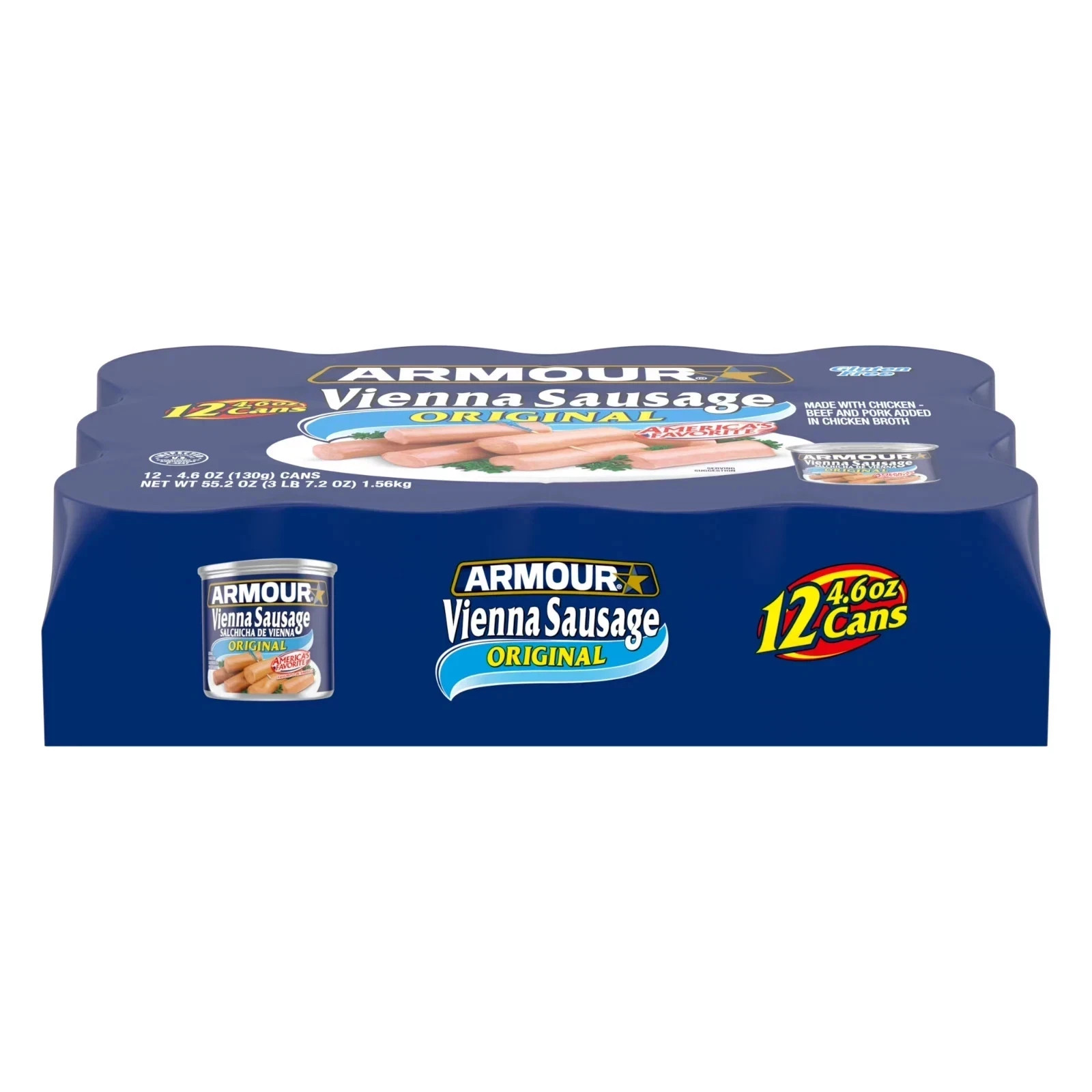 (12 Pack) Armour Original Vienna Sausage, 4.6 oz Cans
