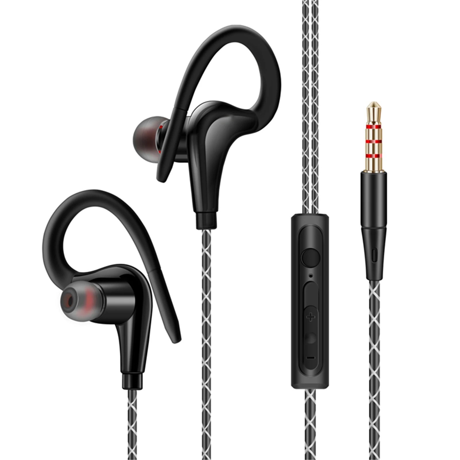 In-Ear Wired Sport Running Earphone Earbuds Over ear Hook Headphone 3.5mm w/MIC