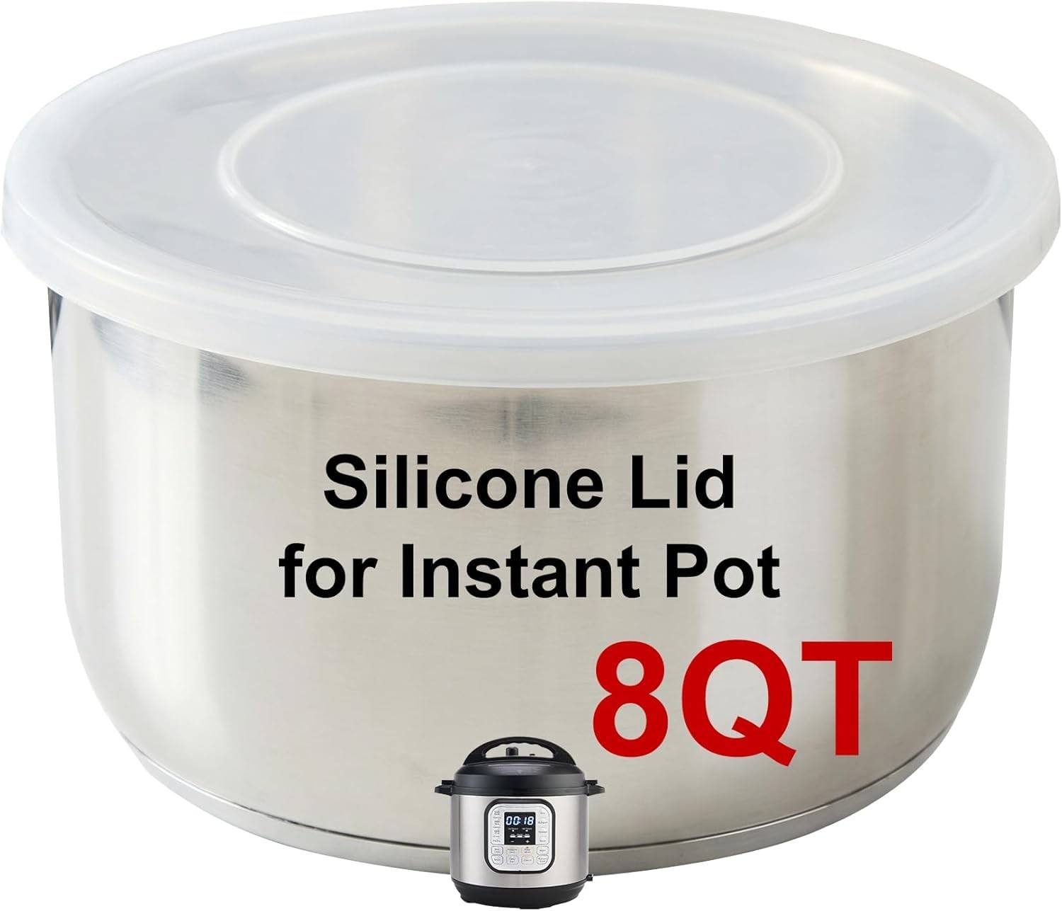 Inner Pot Lid 8 QT & 7 QT, Premium 10.23 IN 7 & 8 Quart Reusable Silicone Lid...