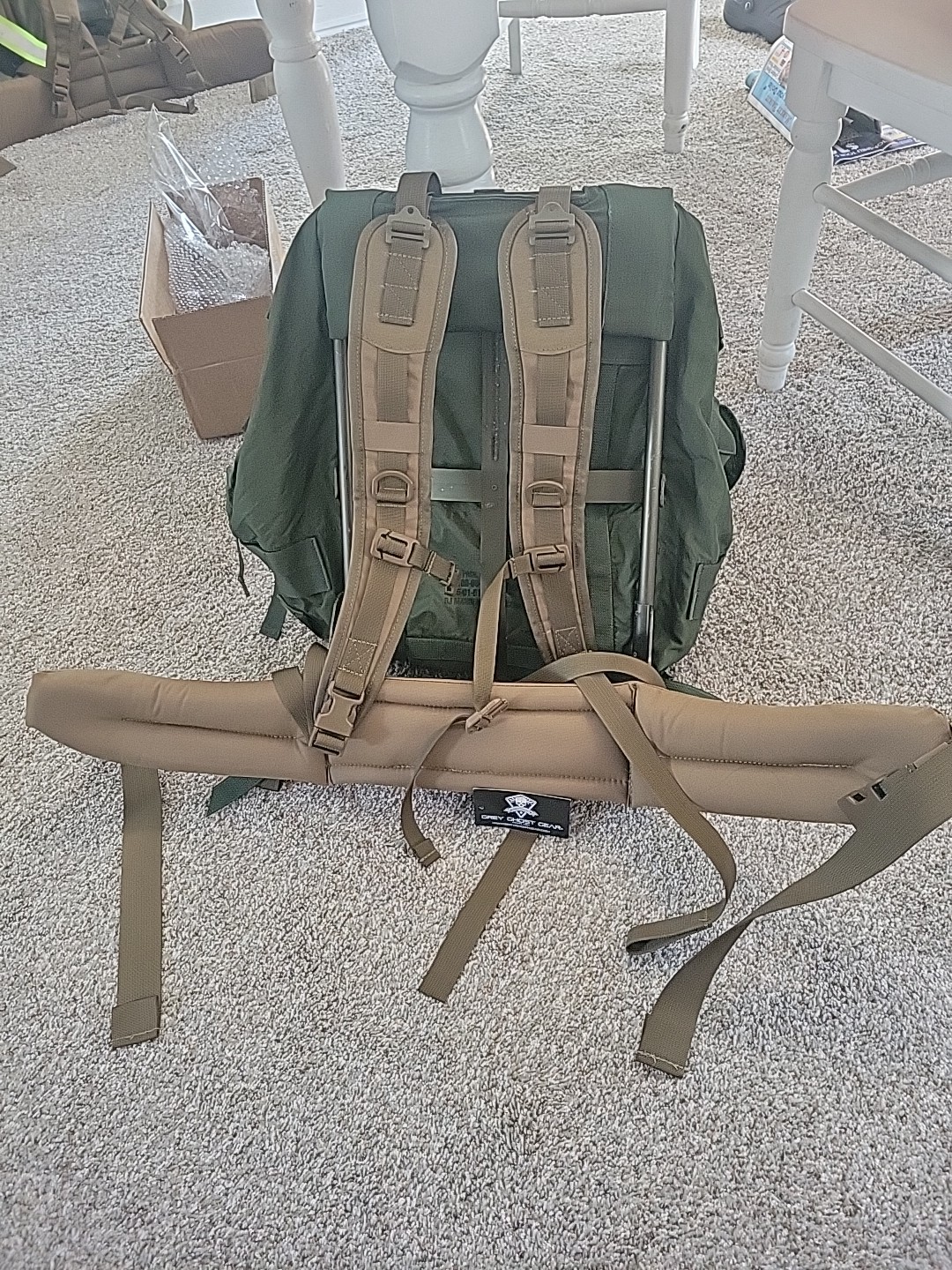 Modified ALICE Ruck with Tactical Tailor Super Straps/Grey Ghost gear