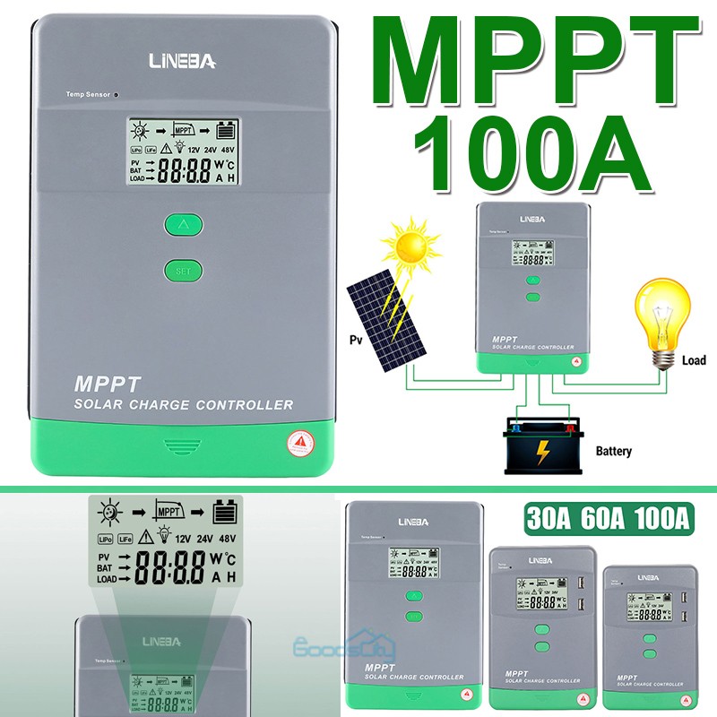 5200W 100A MPPT Solar Battery Charge Controller 12V 24V 36V 48V Auto Regulator