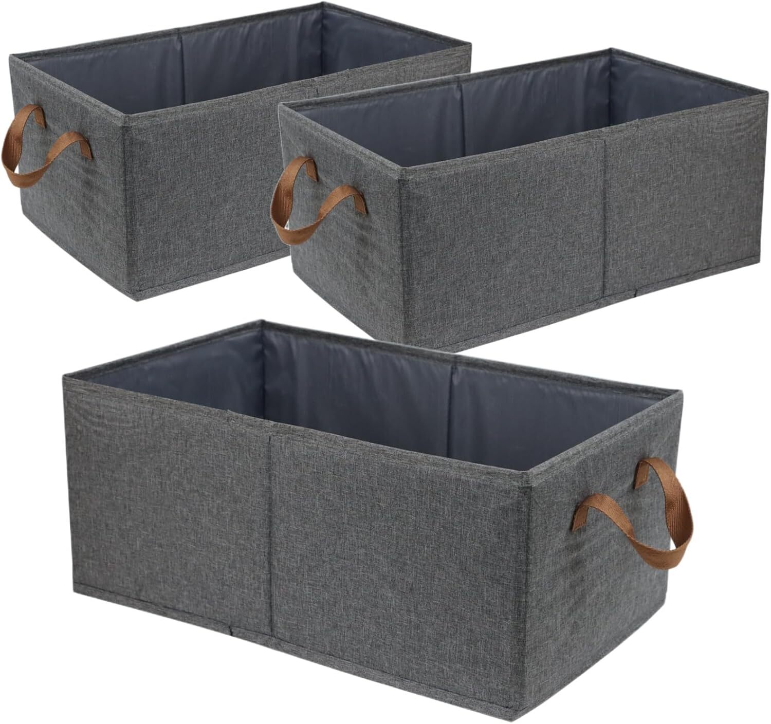 Pack of 3 Large Capacity Storage Bins Closet Organizer ,Foldable Storage Boxes