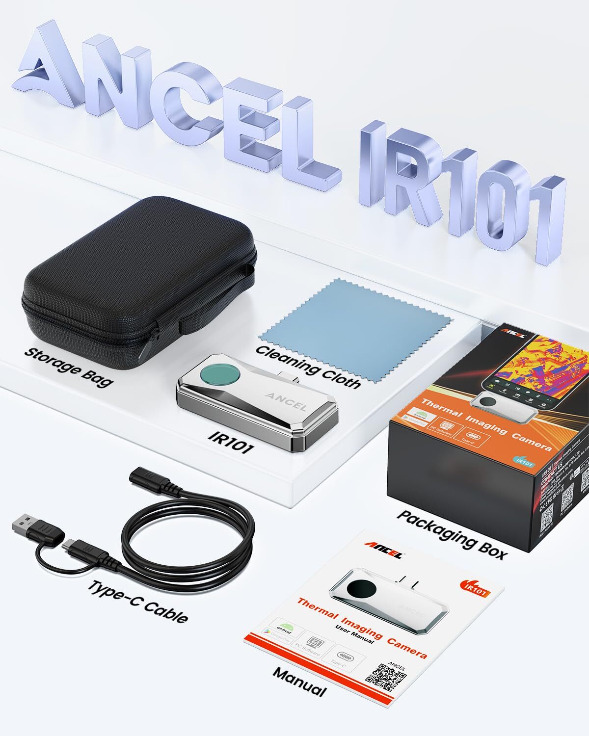 2024 ANCEL IR101 Camera Thermal Imaging Infrared Camera For Android Type-C