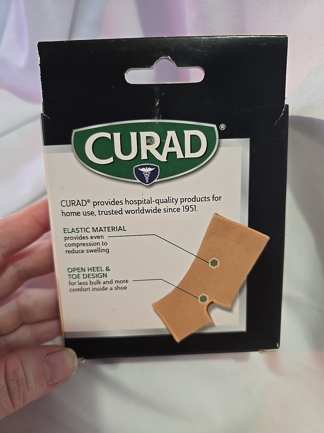 CURAD - ANKLE SUPPORT - ELASTIC PULL-OVER WITH OPEN HEEL - FLEX SUPPORT - NEW!!