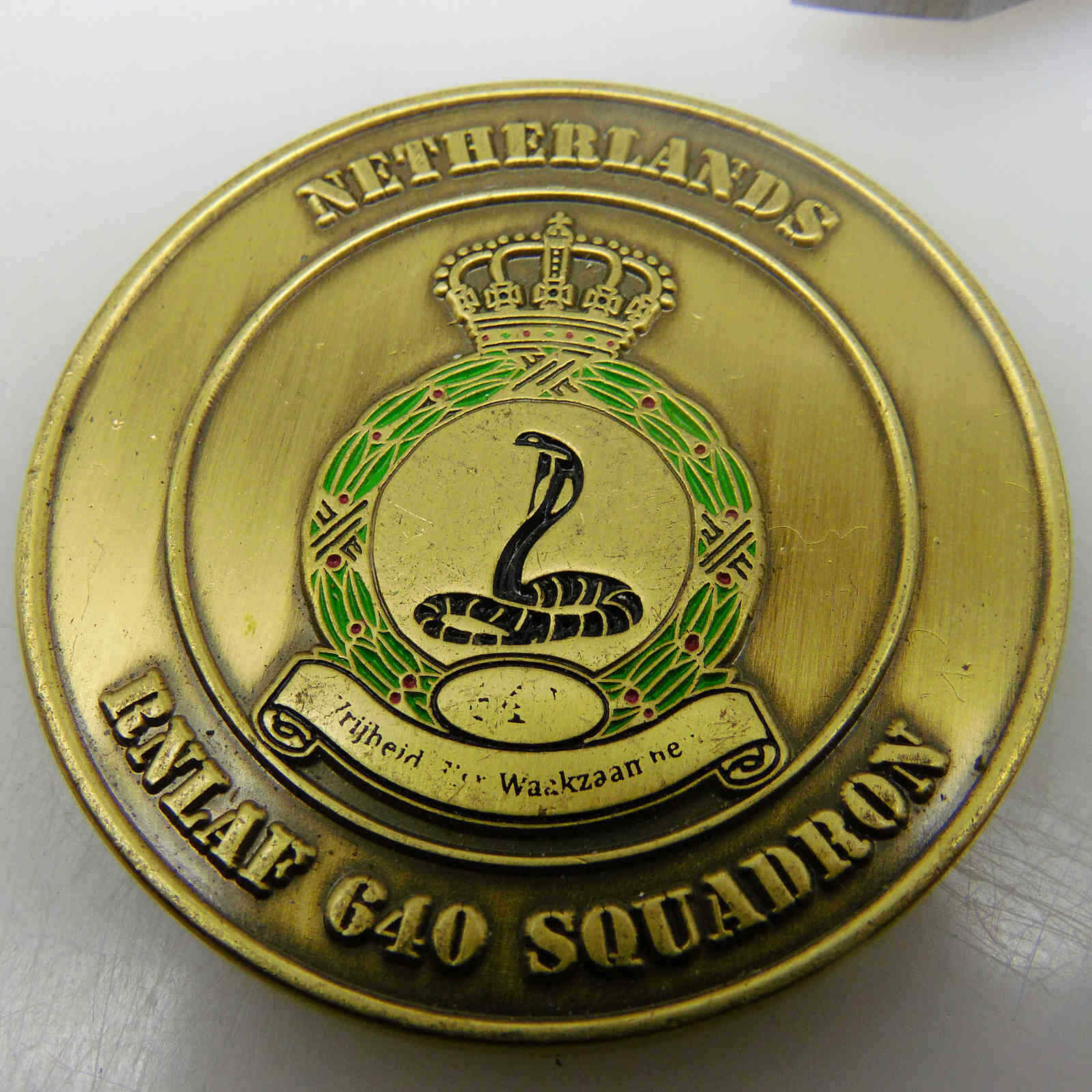 NETHERLANDS RNLAF 640 SQUADRON FIRECHIEF VOLKEL AIRBASE CHALLENGE COIN