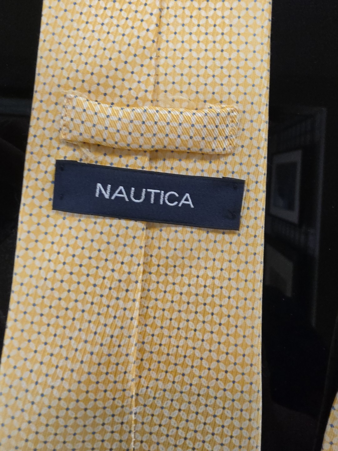 nautica yellow blue white striped silk satin men's tie classic neckwear, NES8