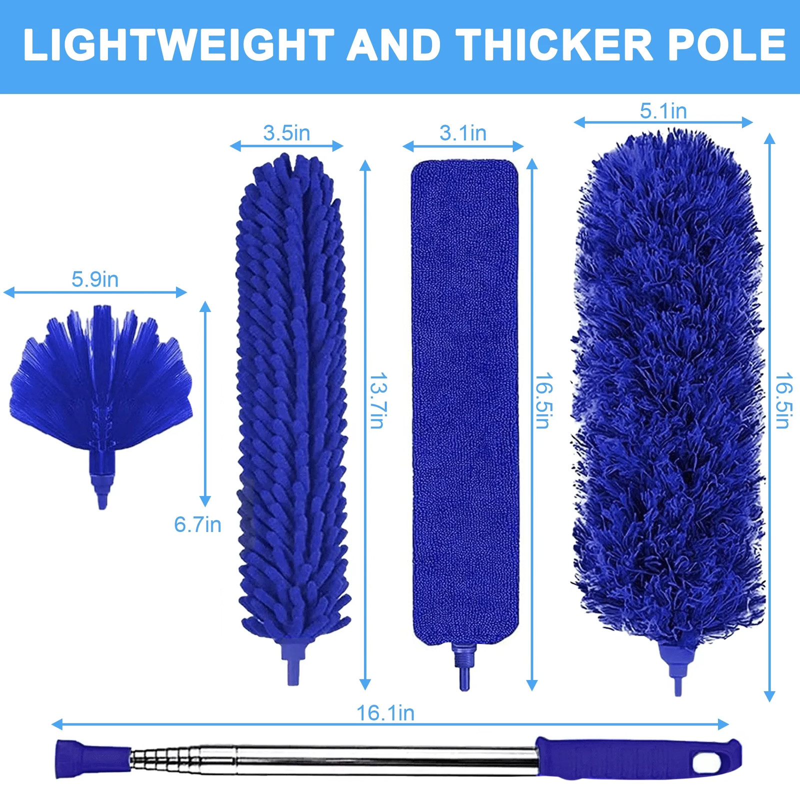 GARITIN Dusters for Cleaning, Cobweb Duster with Extension Pole