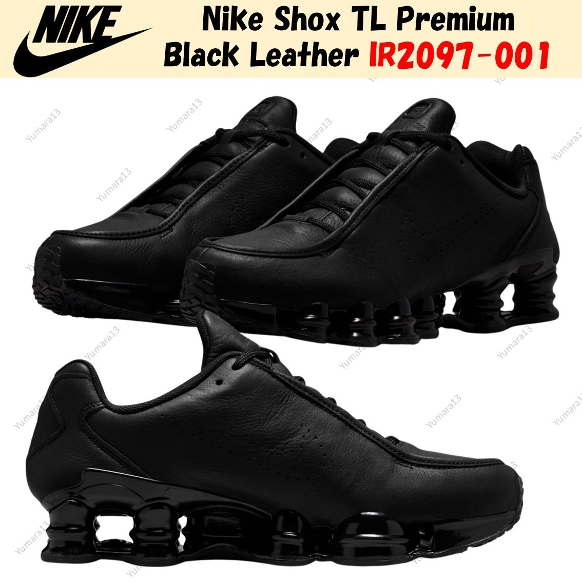 Nike Shox TL Premium Black Leather IR2097-001 Men's Size