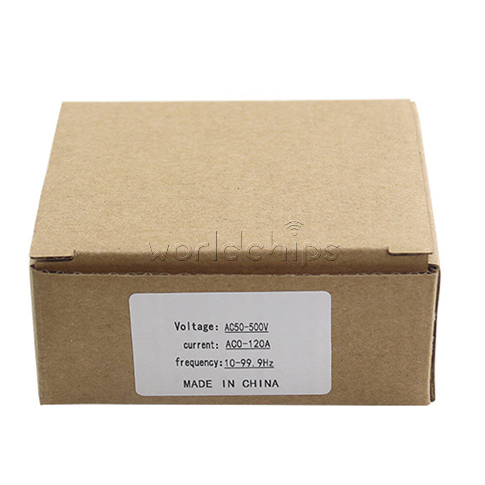 AC50-500V Voltage Current Frequency Meter Digital LED Voltmeter Ammeter AC0-120A